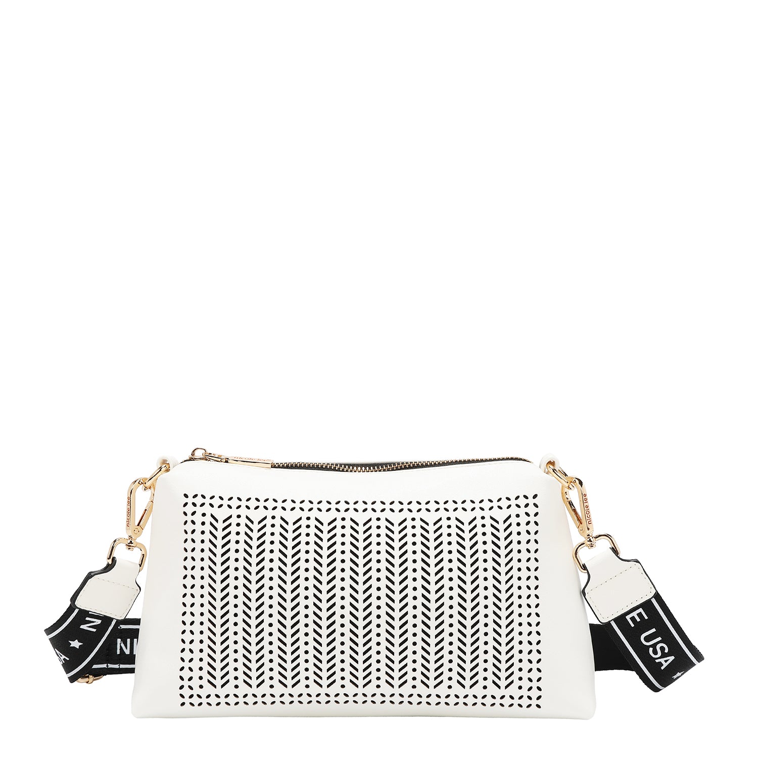 Two -piece bag with geometric cuts (white)