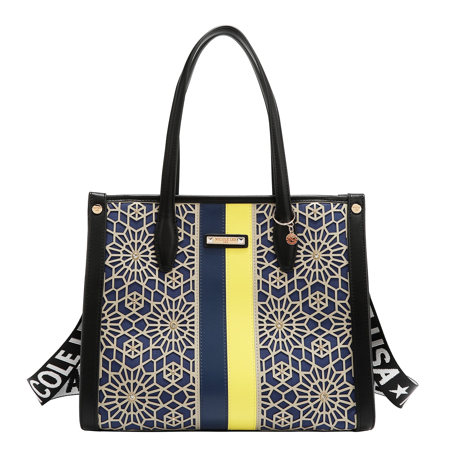 SAC FOURRE-TOUT GÉOMÉTRIQUE DÉCOUPÉ AU LASER (NOIR)