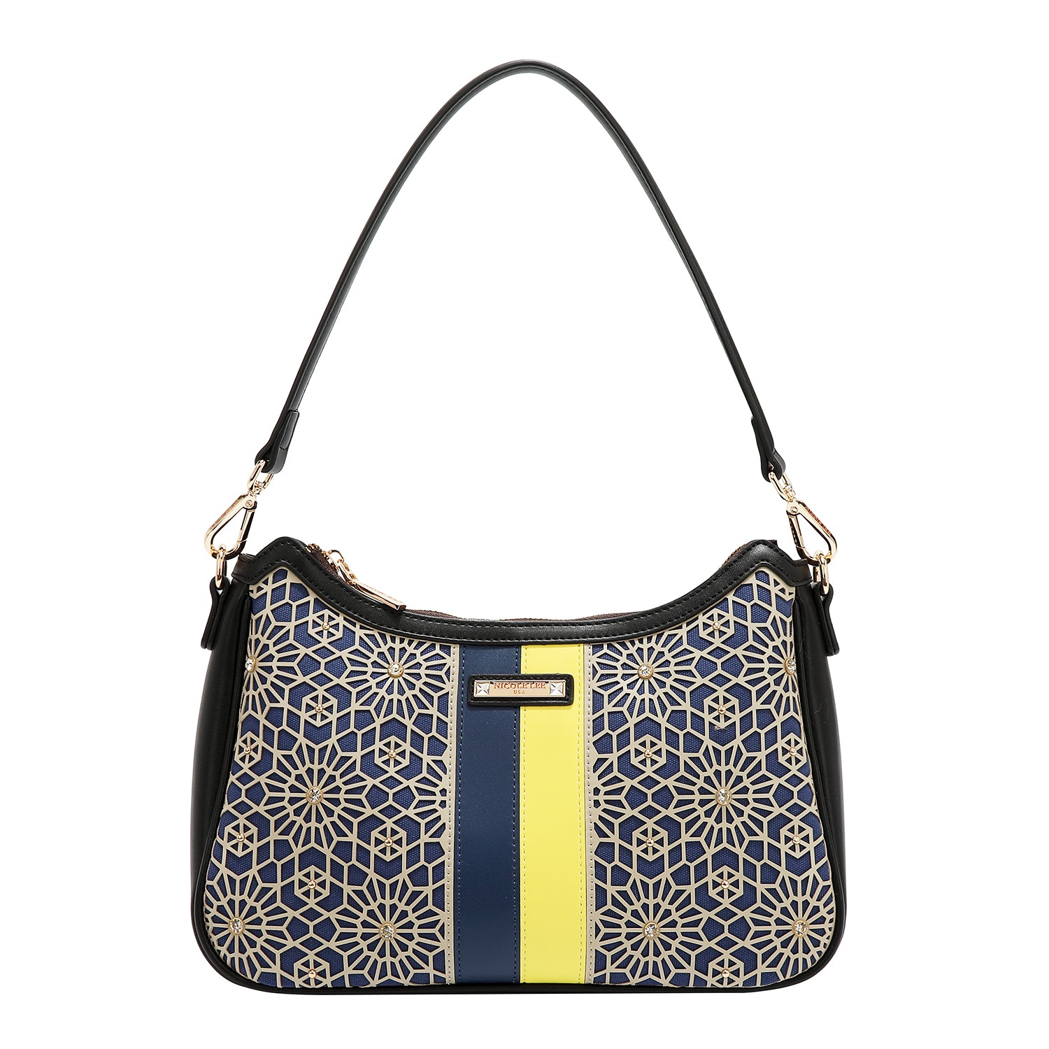 GEOMETRIC LASER CUT SHOULDER BAG (NEGRO)