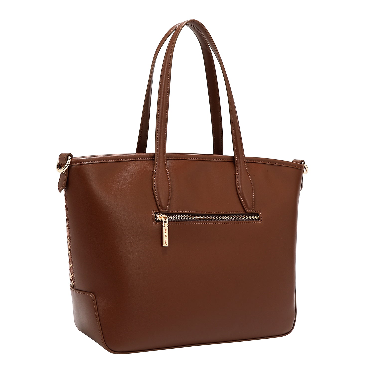 LASER CUT GEOMETRIC SHOPPER (BROWN)
