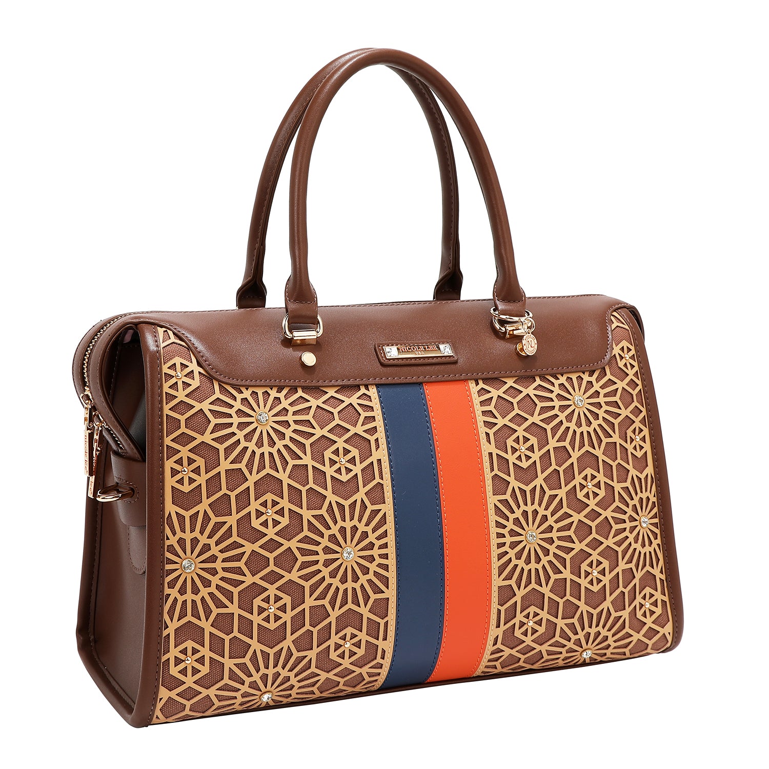SAC BOSTON AVEC DÉCOUPE LASER GÉOMÉTRIQUE (MARRON)