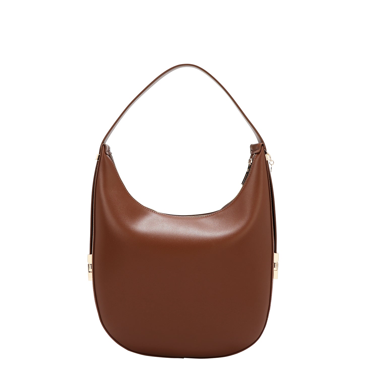 LASER CUT GEOMETRIC HOBO BAG (BROWN)