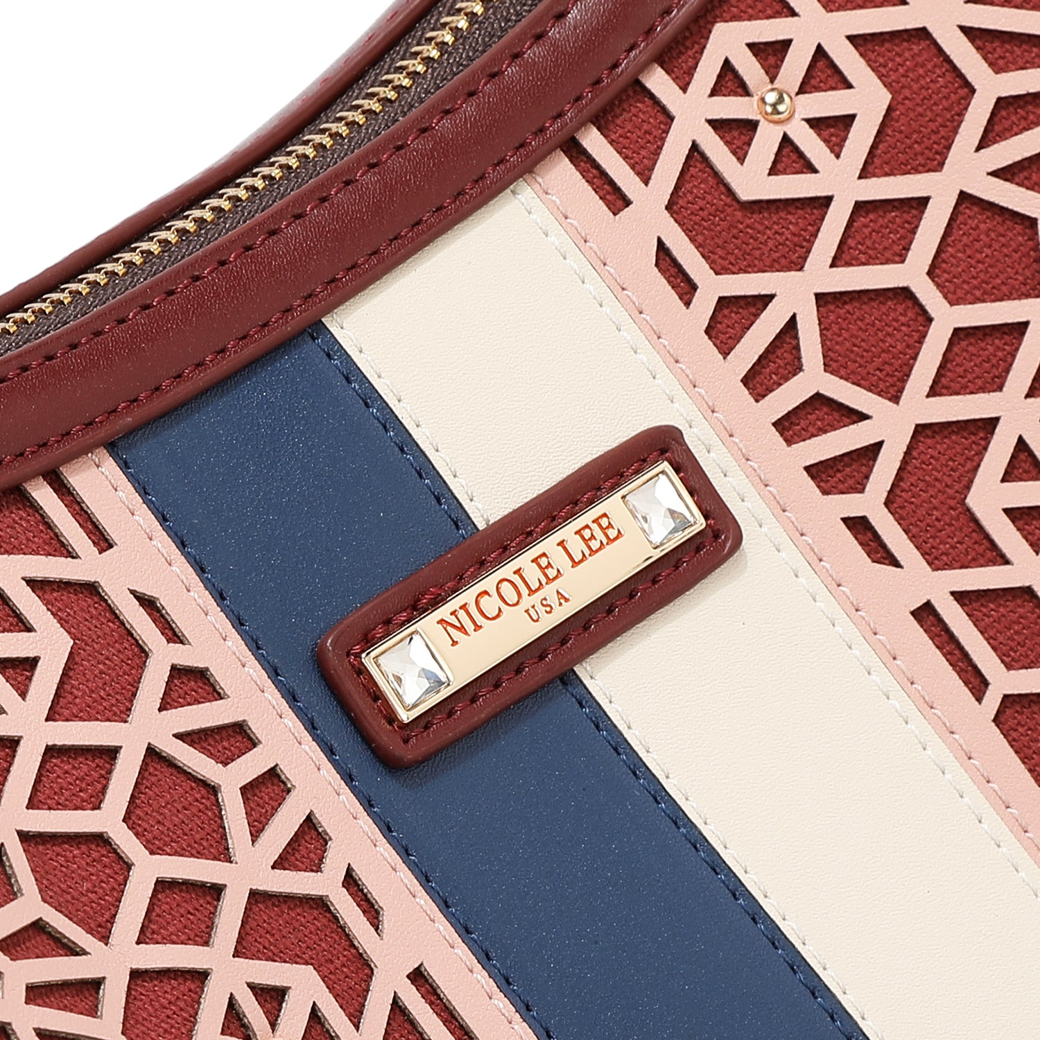 BORSA HOBO GEOMETRICA TAGLIA LASER (VINO)