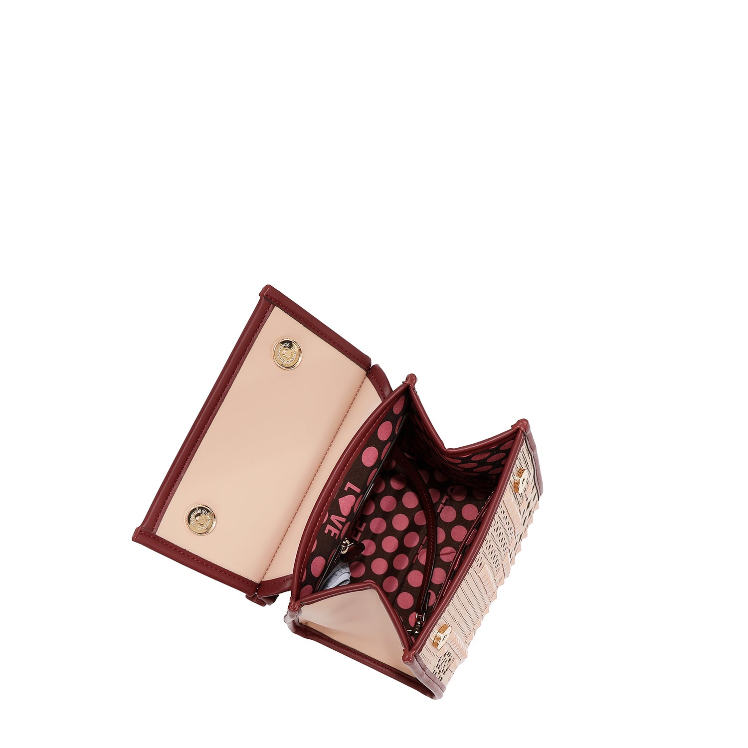 Convertible backpack with geometric cut/bag with upper handle (pink)