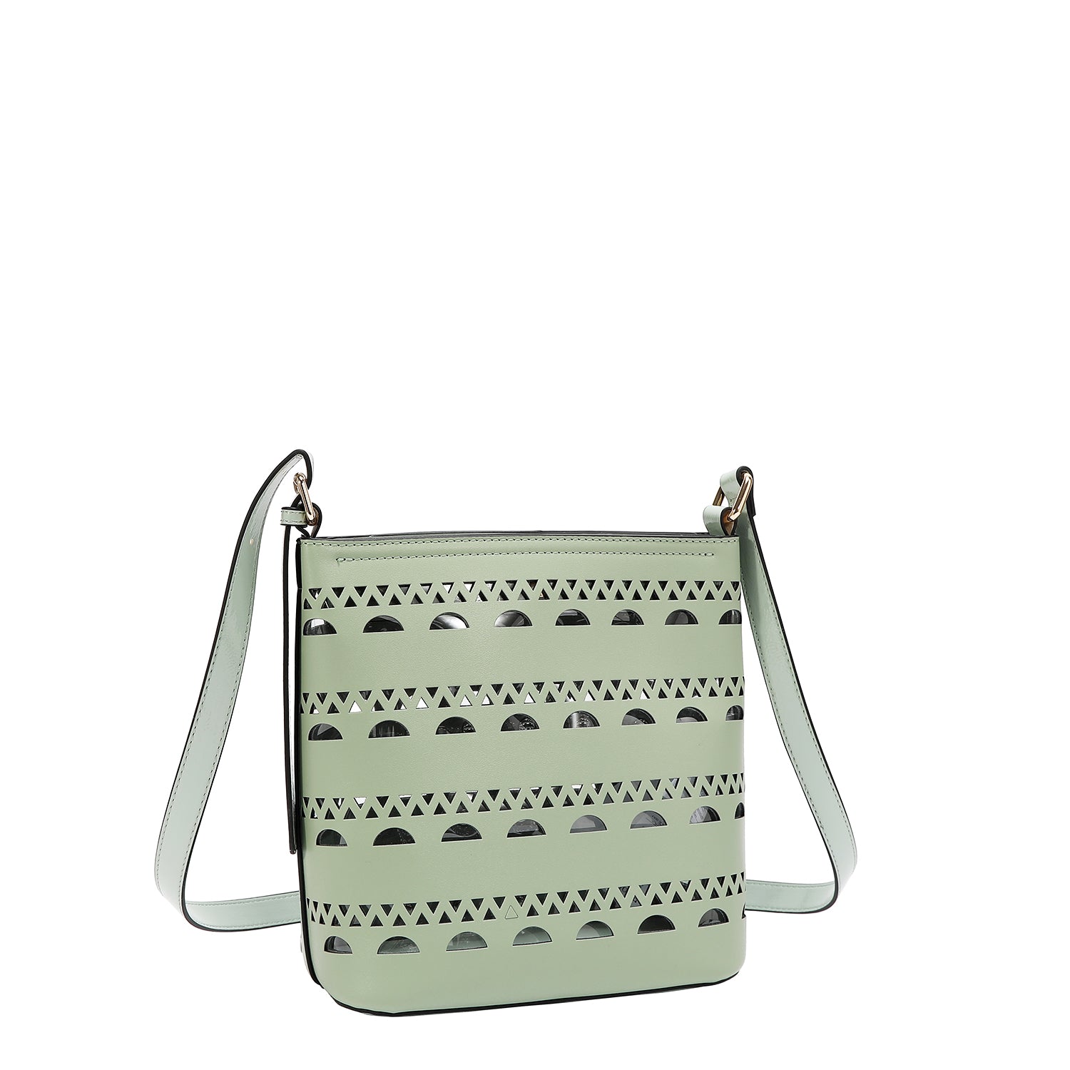 CROSSBODY BAG WITH SILVER STUDS (GREEN)