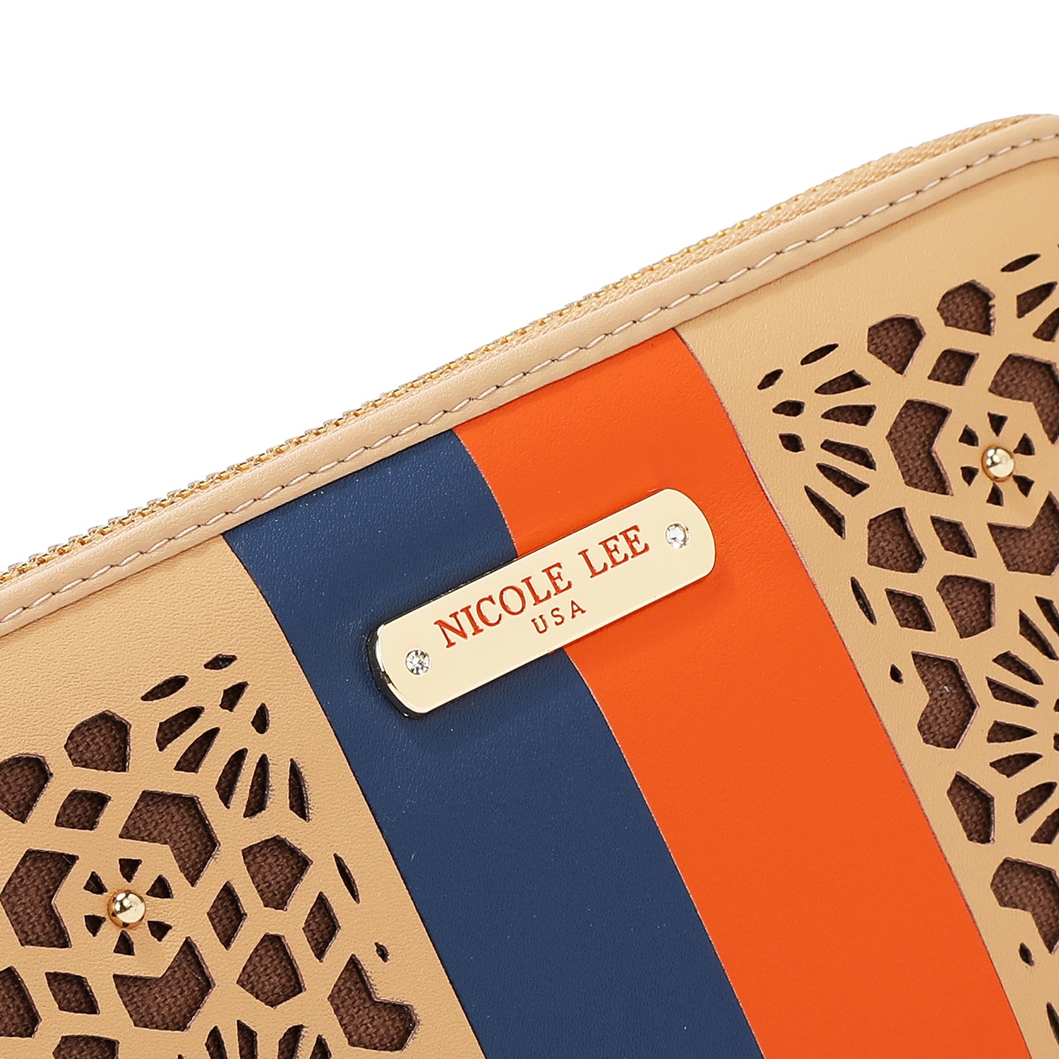 Portfolio avec coupe géométrique (beige)