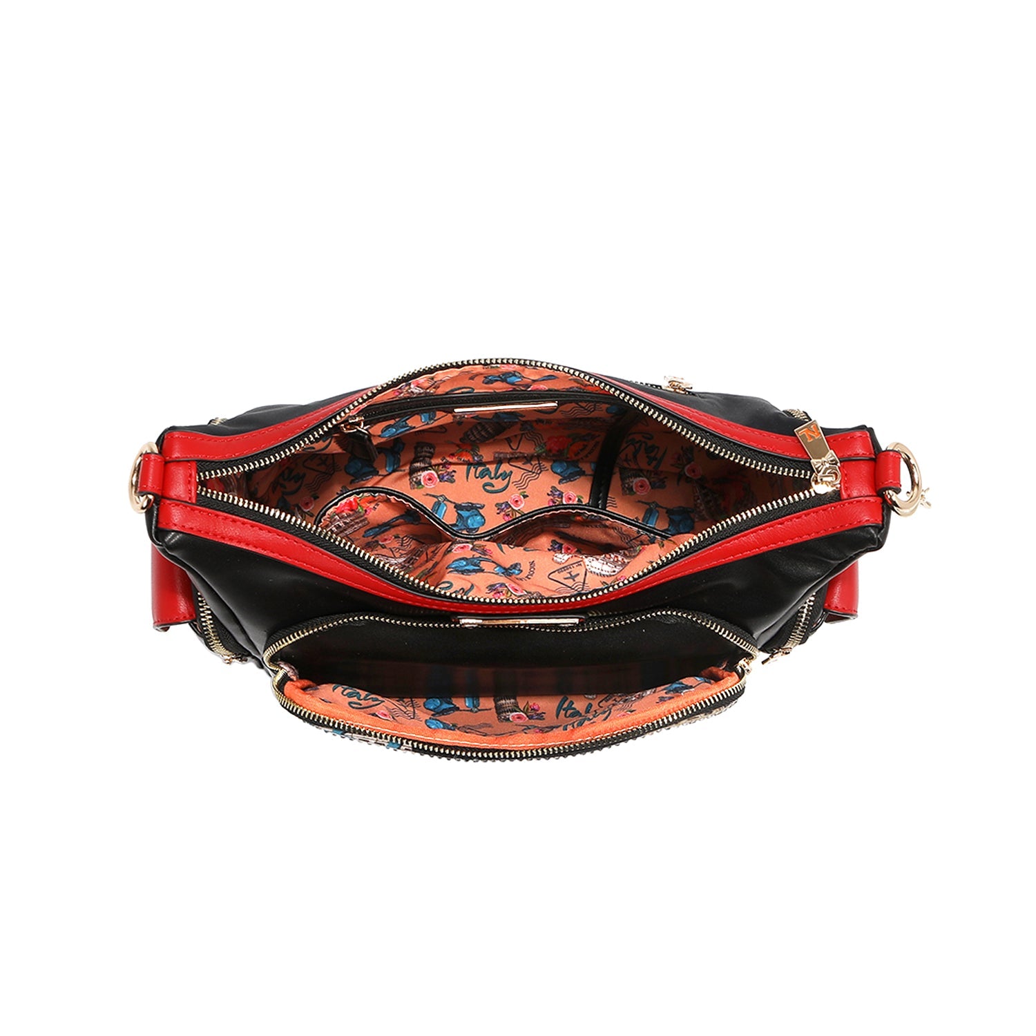 BOLSO DE HOMBRO MULTIBOLSILLOS (MARTHA TRAVELS ITALY)