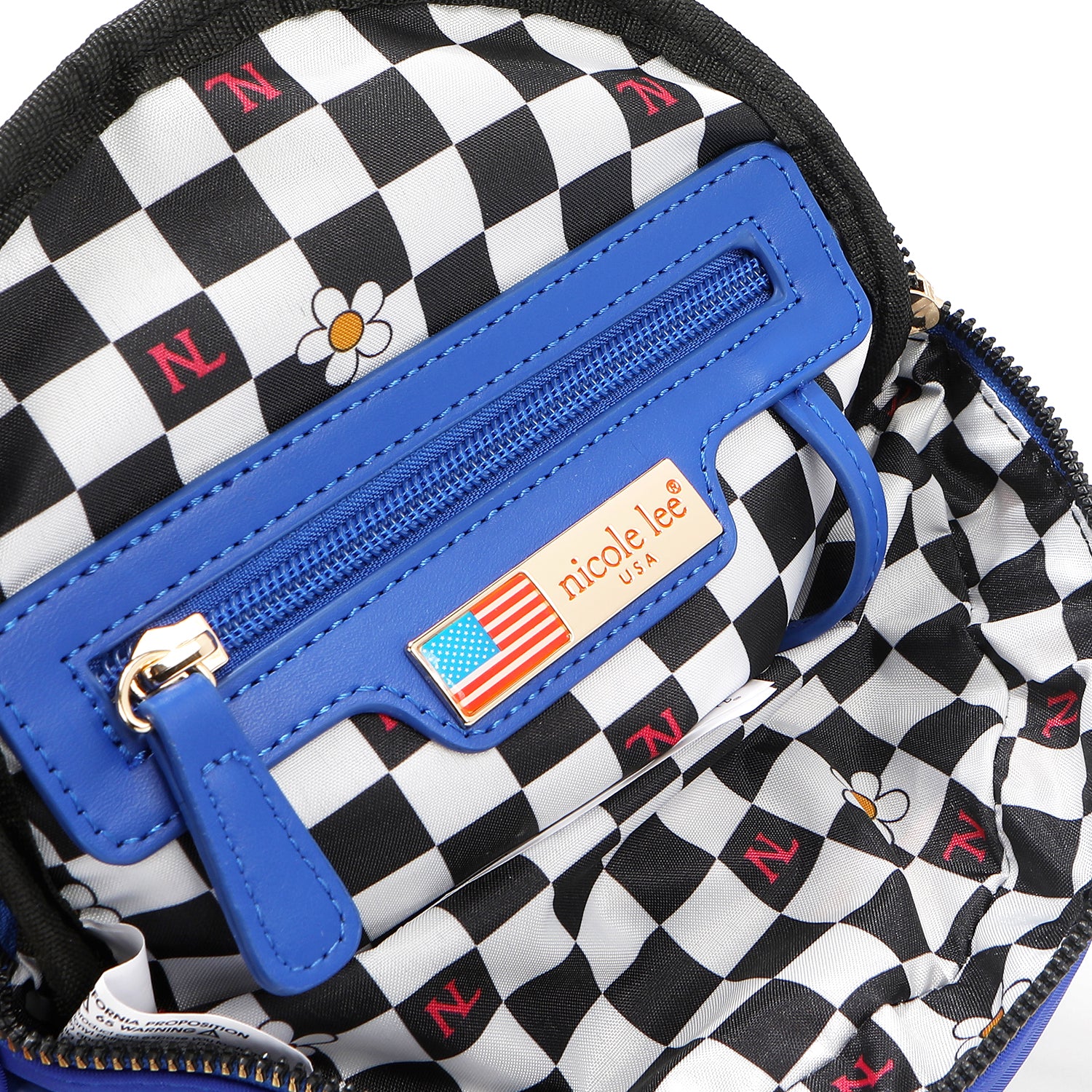 Sac croissant avec plaques colorées (bleu)