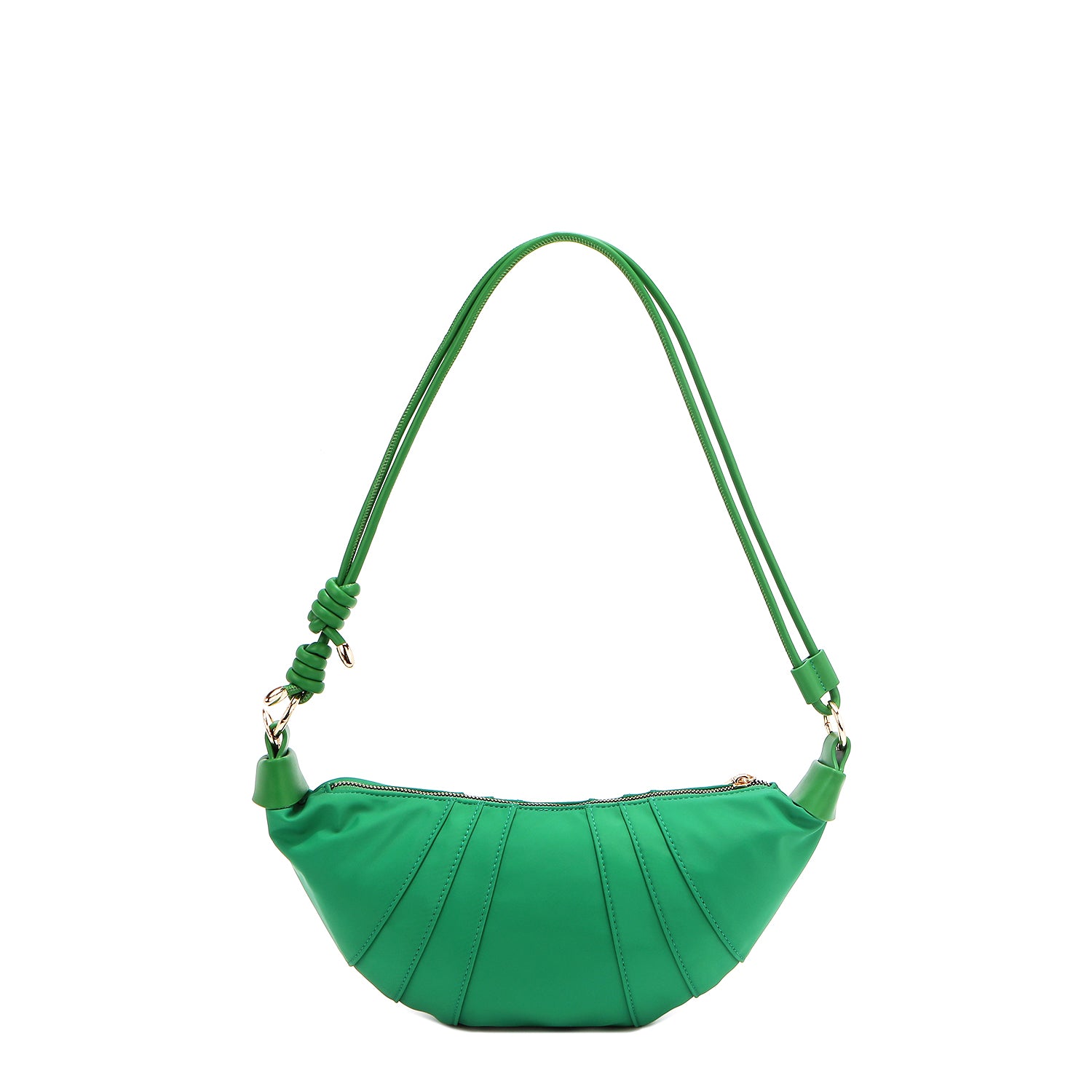 Borsa croissant con toppe colorate (verde)