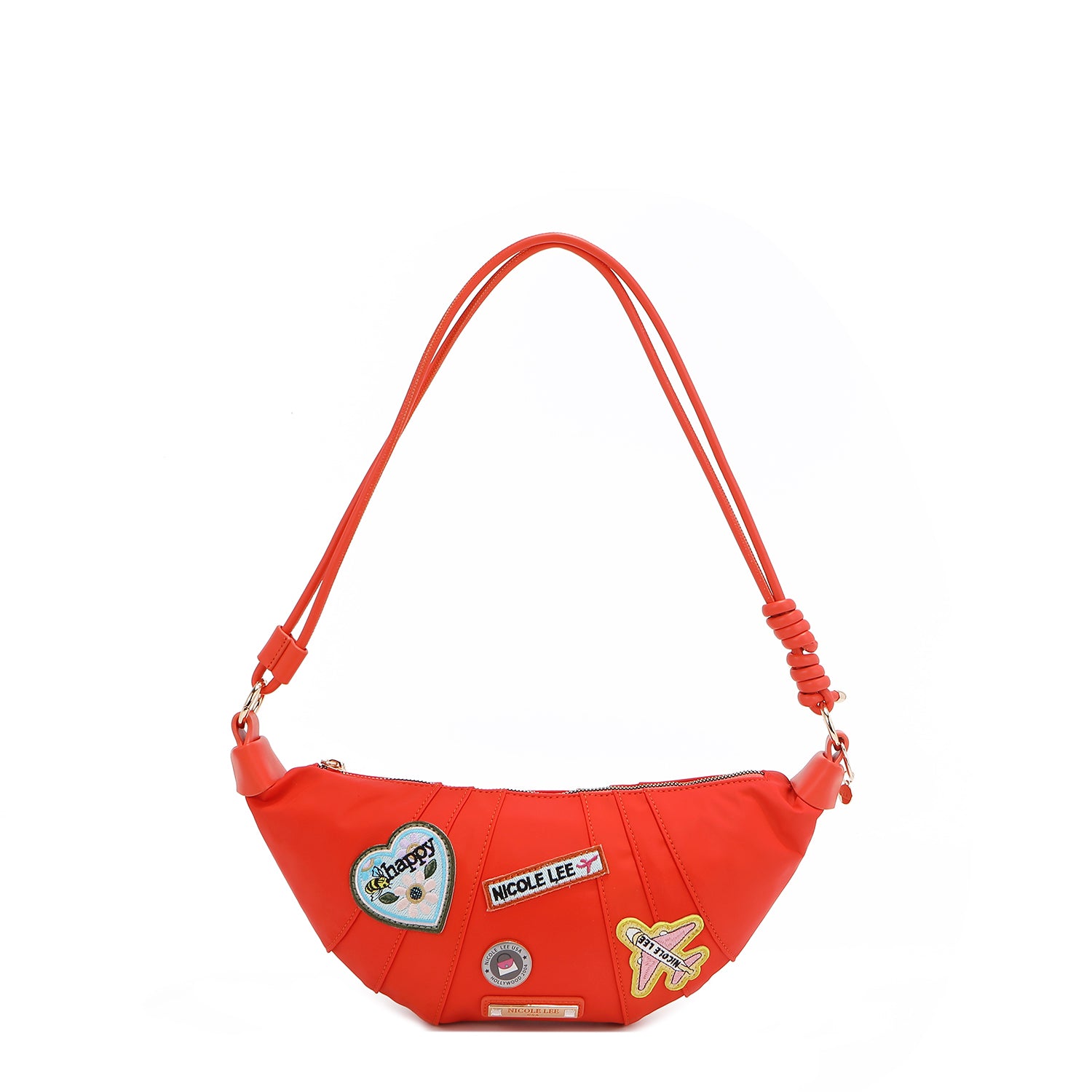 Croissant bag with colored patches (orange)