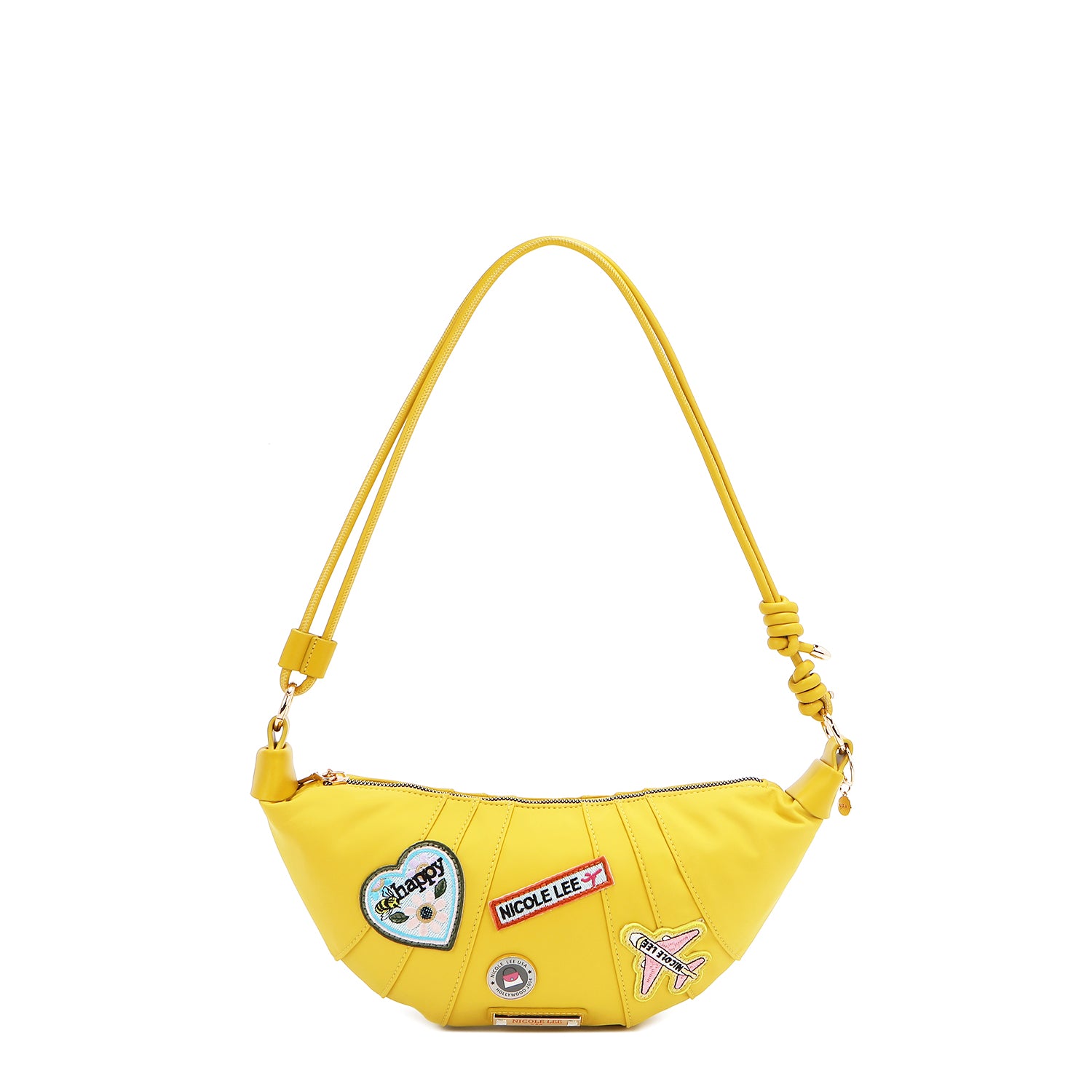 Croissant bag with colored patches (yellow)
