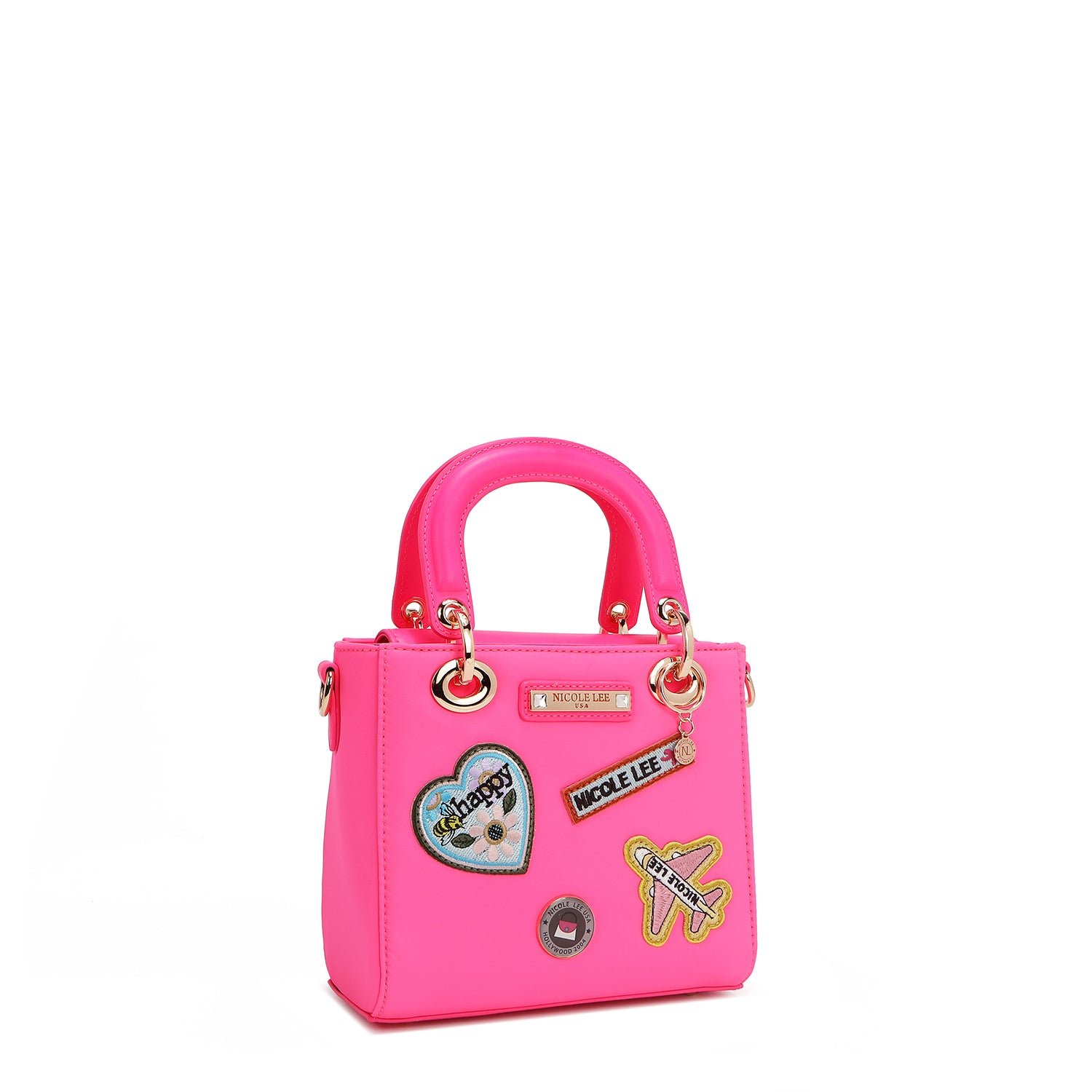 Handtasche mit farbigen Flecken (rosa)