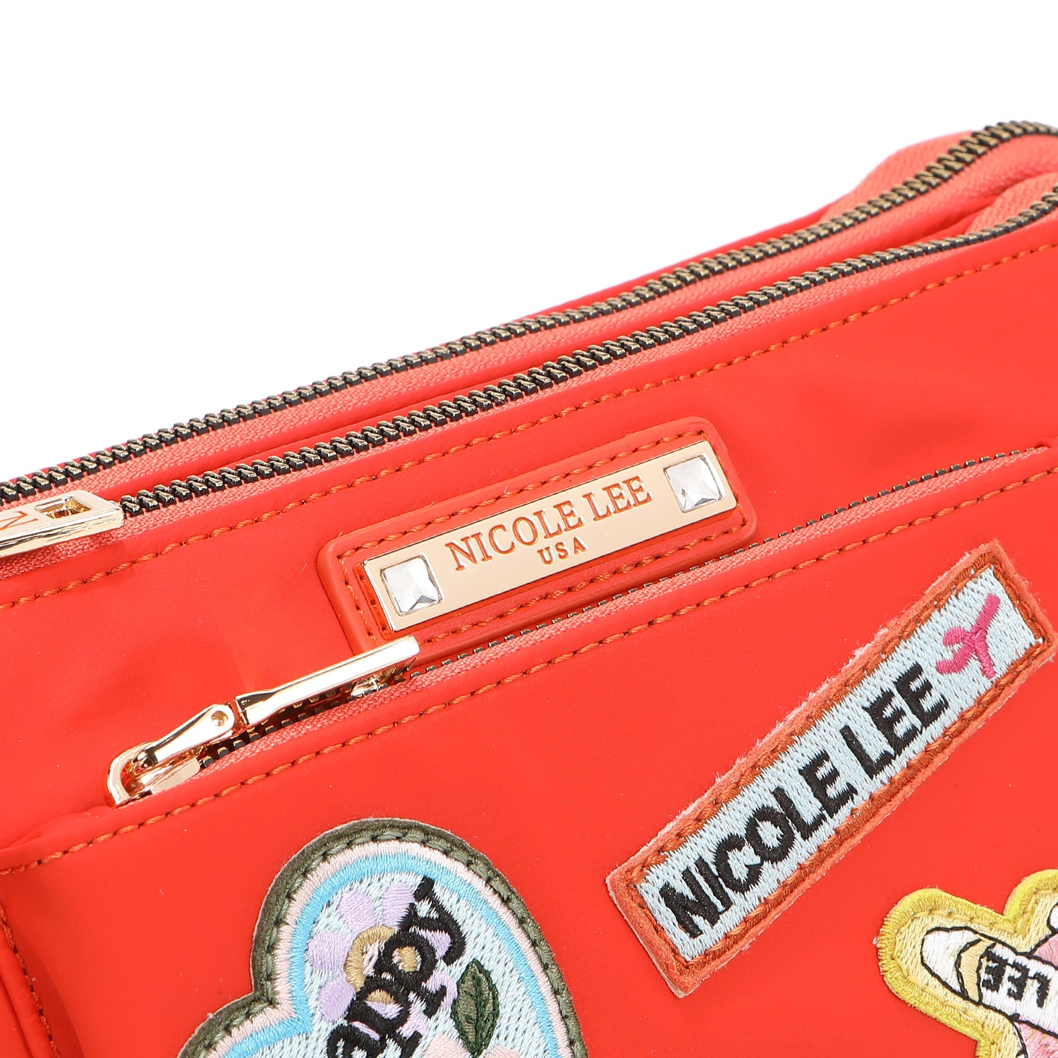 Accordéon de sac Cruzado avec patchs colorés (orange)