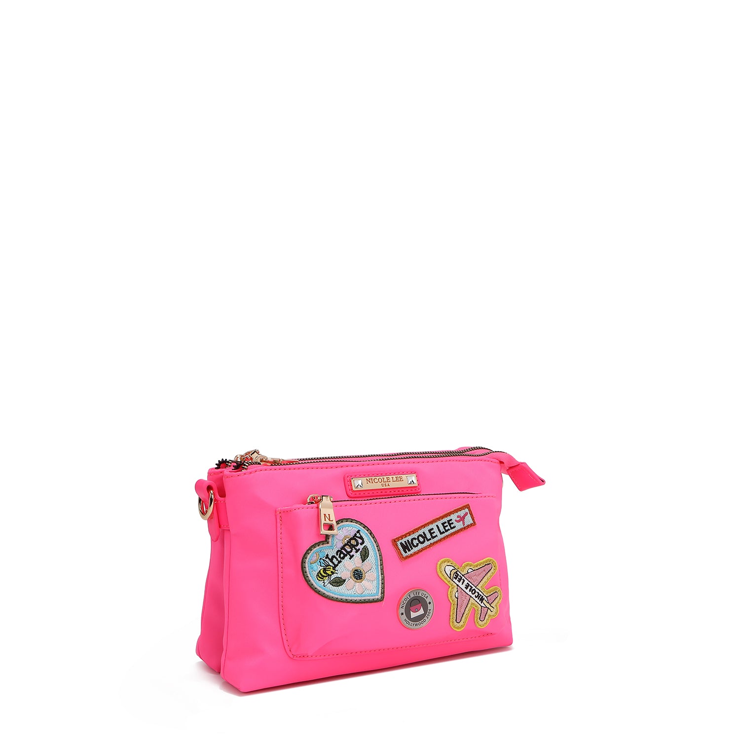 Bambina in borsa Cruzado con toppe colorate (rosa)