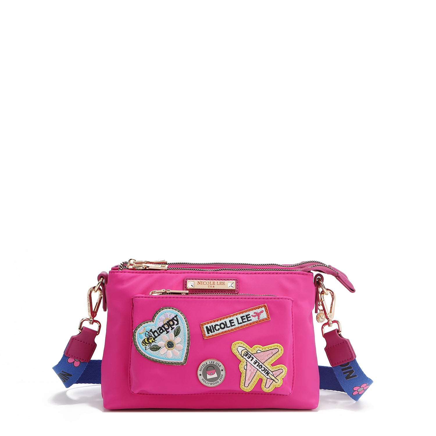 Cruzado Bag accordion with colored patches (Violet)