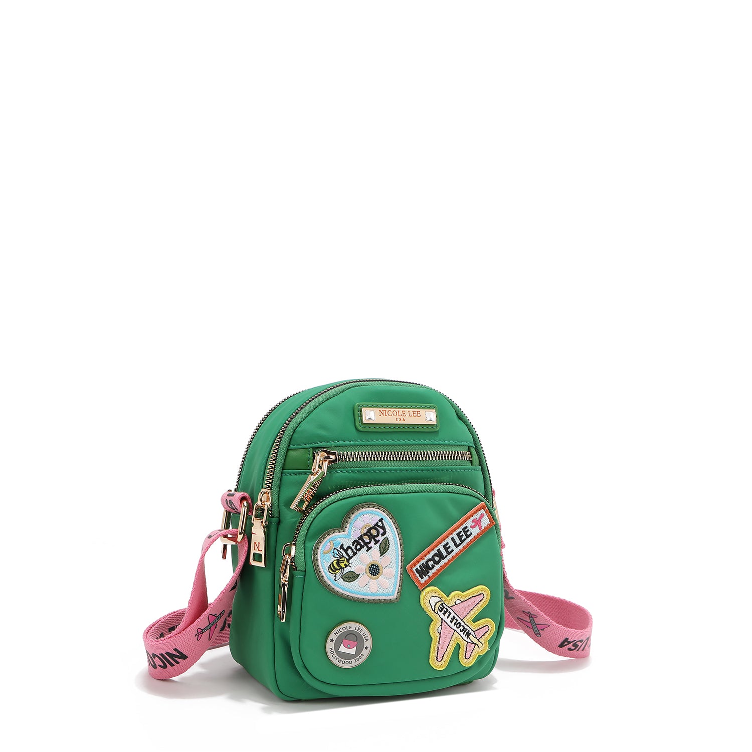 Sac à croix avec plaques colorées (vert)