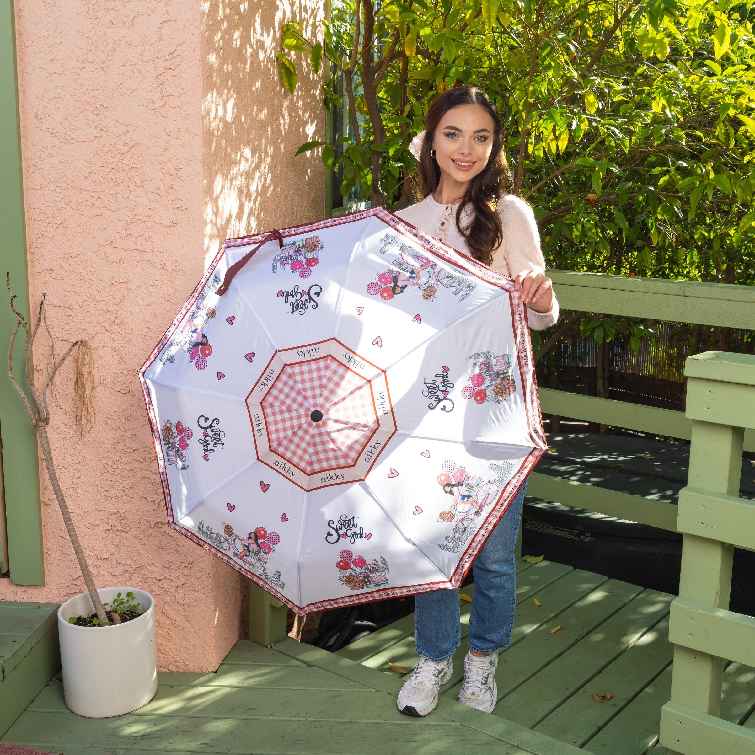 PARAGUAS PORTABLE CON IMPRESIÓN (SWEET GIRL)