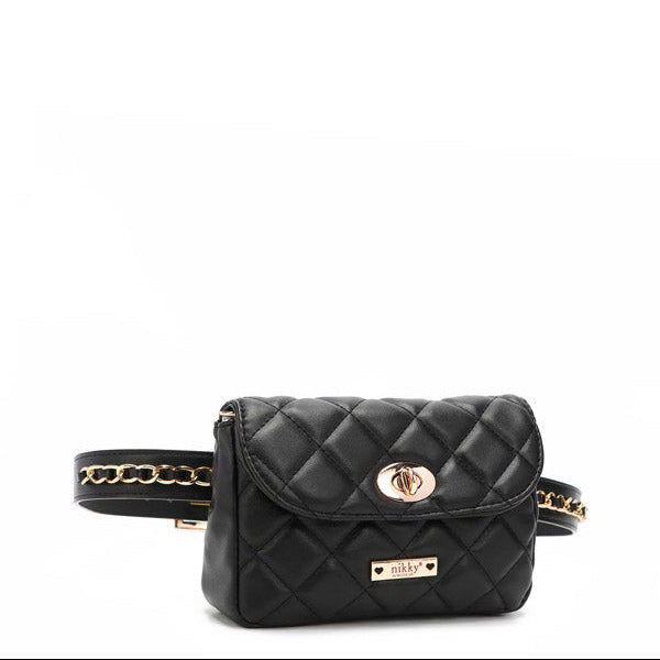 PADDED WAIST BAG/CROSSBODY BAG (BLACK)