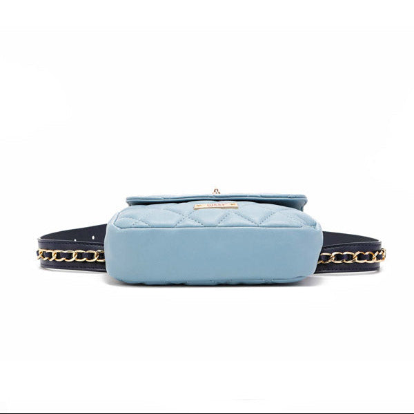 PADDED WAIST BAG/CROSSBODY BAG (BLUE)