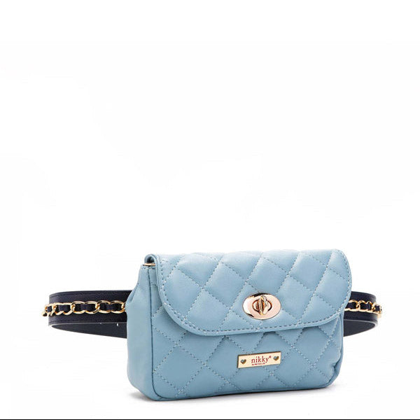 PADDED WAIST BAG/CROSSBODY BAG (BLUE)