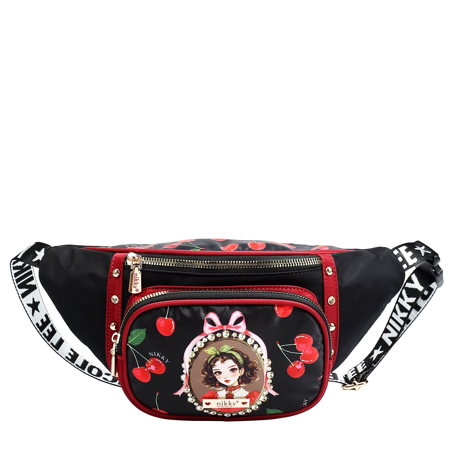 RIÑONERA FASHION CHIC (CHERRY LIPS-BLACK)