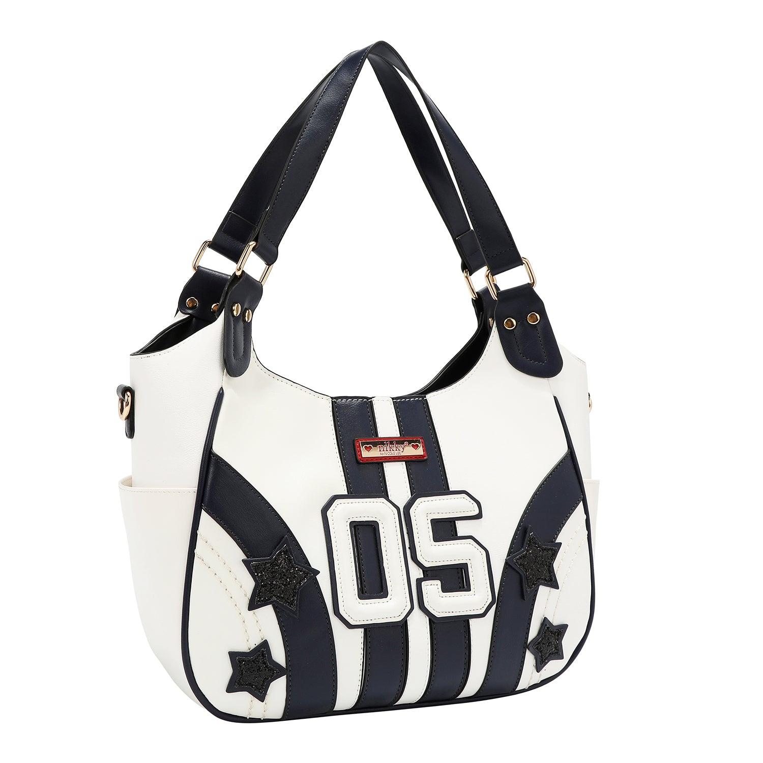 BOLSO HOBO VARSITY (BLANCO)