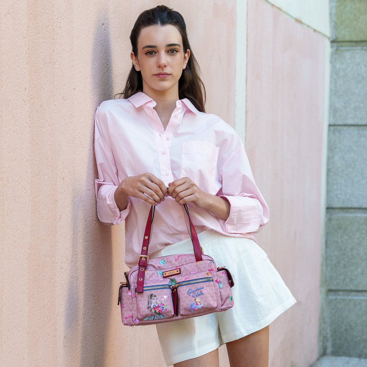BOLSO SATCHEL (GLAMOROUS WALK - ROSA)