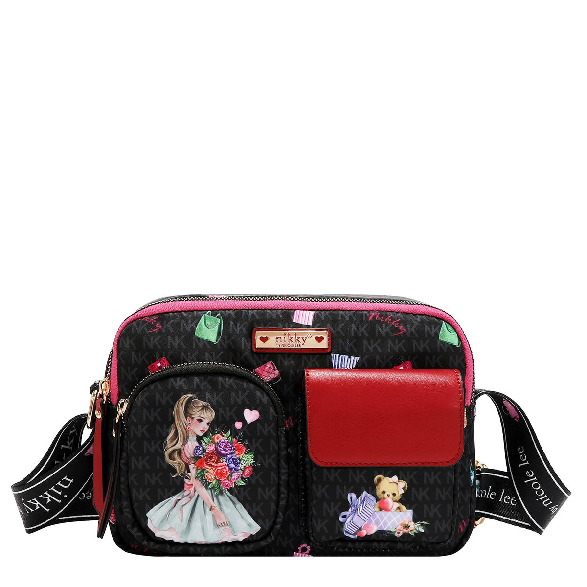 BANDOLERA DE NYLON (GLAMOROUS WALK - BLACK)