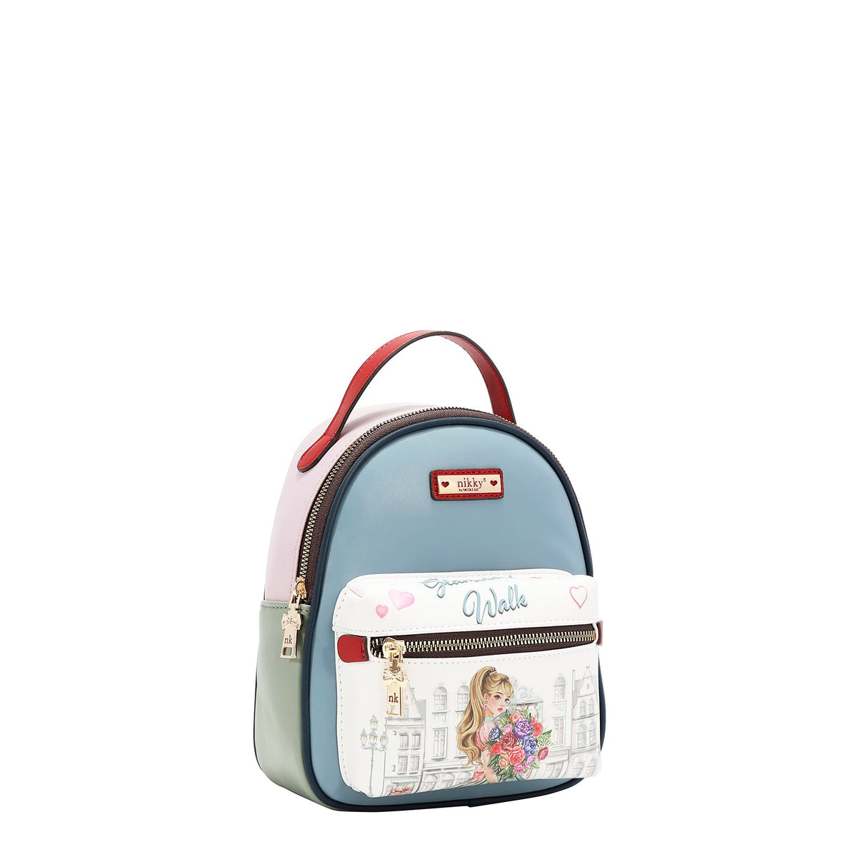 SET 3 PEZZI (BORSA A BORSA, ZAINO MINI, PORTAFOGLIO) (GLAMOROUS WALK - BIANCO)