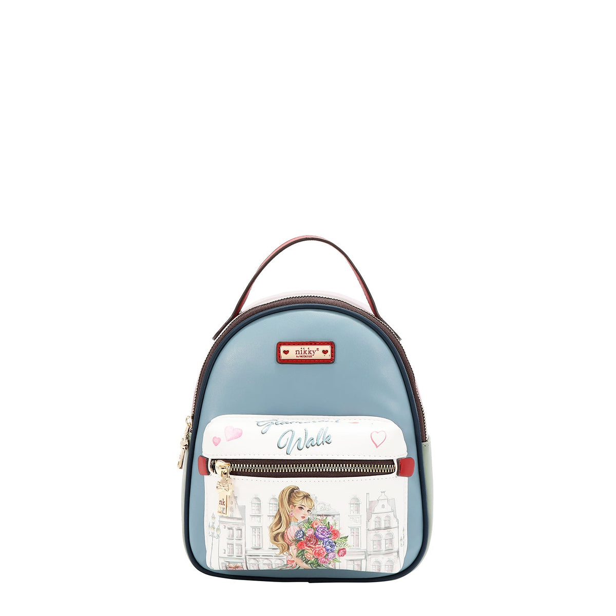 SET 3 PEZZI (BORSA A BORSA, ZAINO MINI, PORTAFOGLIO) (GLAMOROUS WALK - BIANCO)