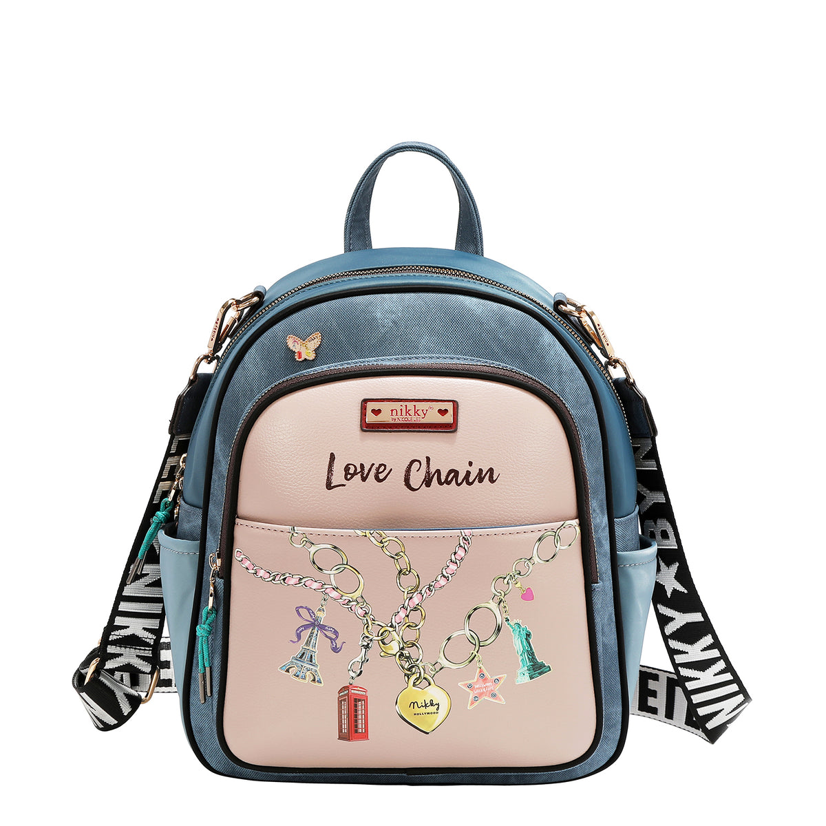 CONJUNTO 3 PIEZAS (MOCHILA, BANDOLERA, CARTERA) (LOVE CHAIN)