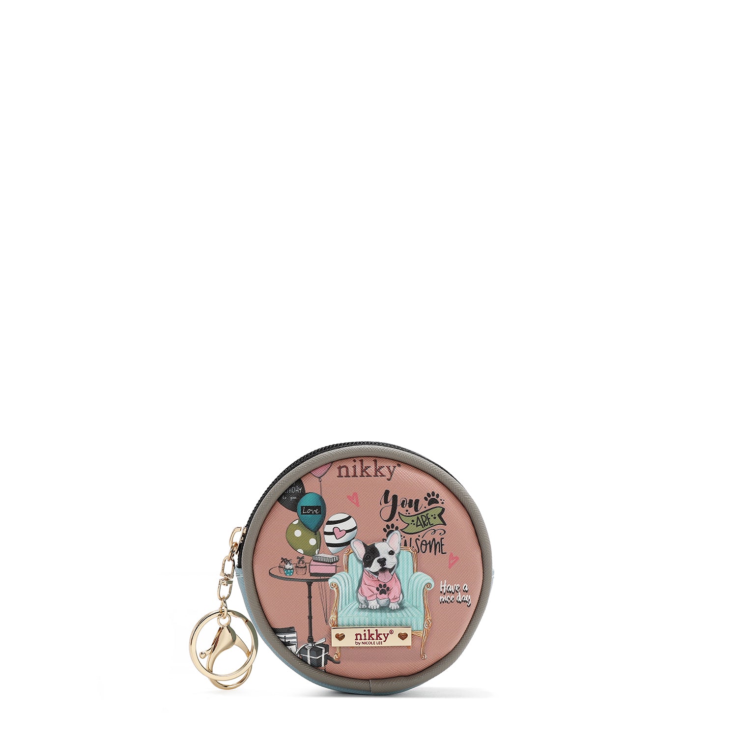 PORTE-CLÉS AVEC PORTE-MONNAIE RONDE (<tc>PARTY KING</tc>)