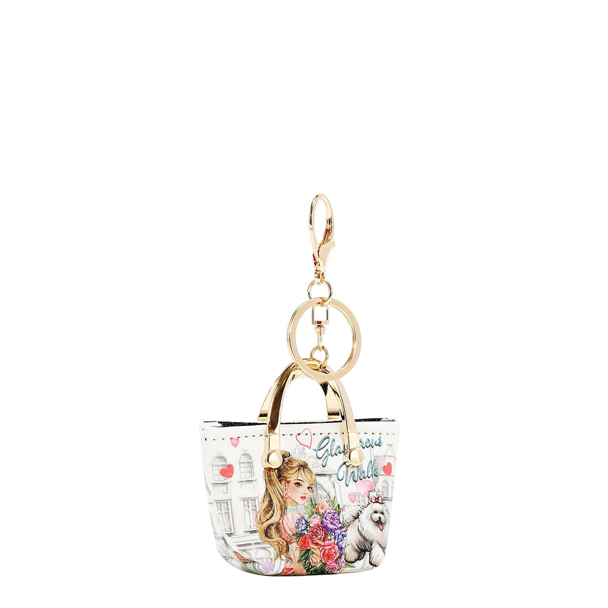 LLAVERO MONEDERO CON FORMA DE BOLSO (GLAMOROUS WALK-WHITE)