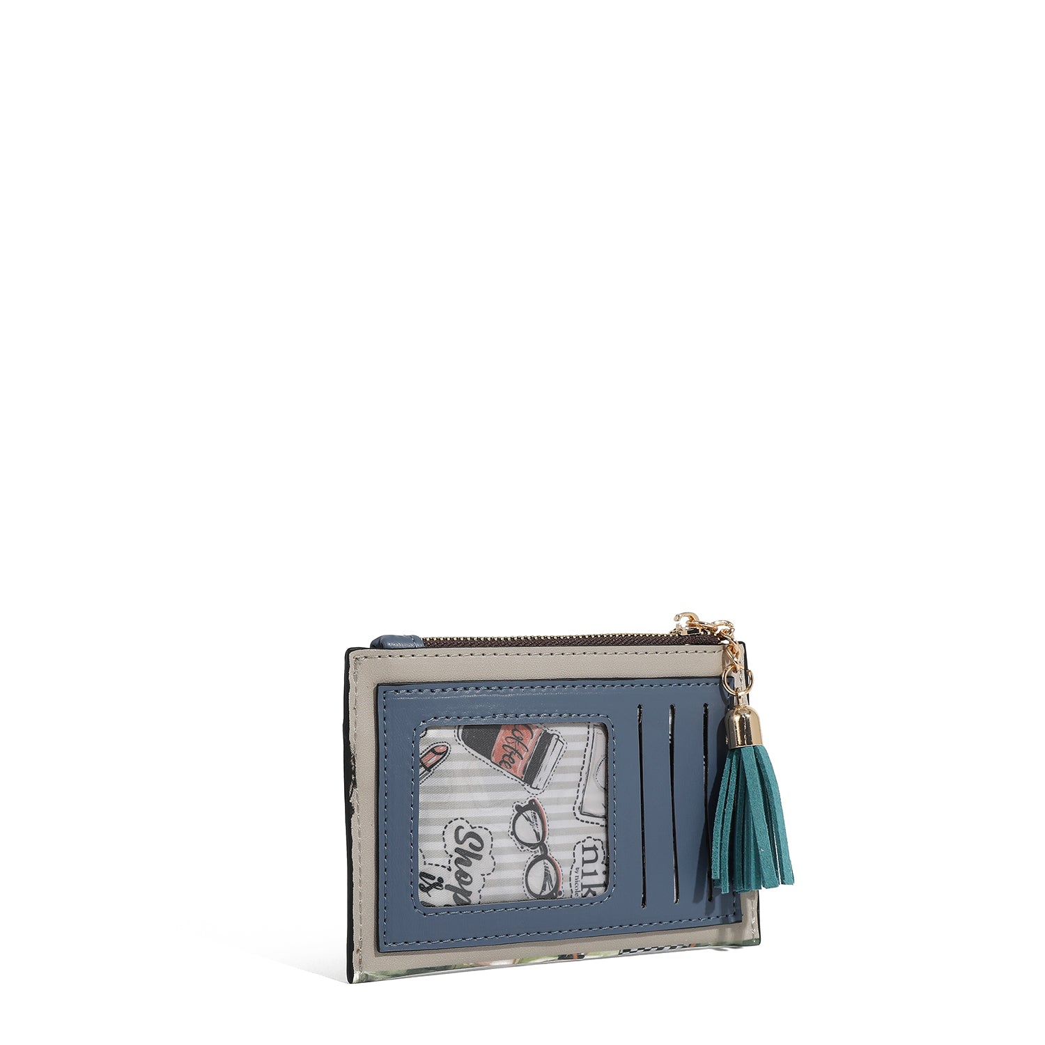 PORTE-CARTES AVEC FERMETURE ÉCLAIR (<tc>I LIVE TO TRAVEL</tc>)