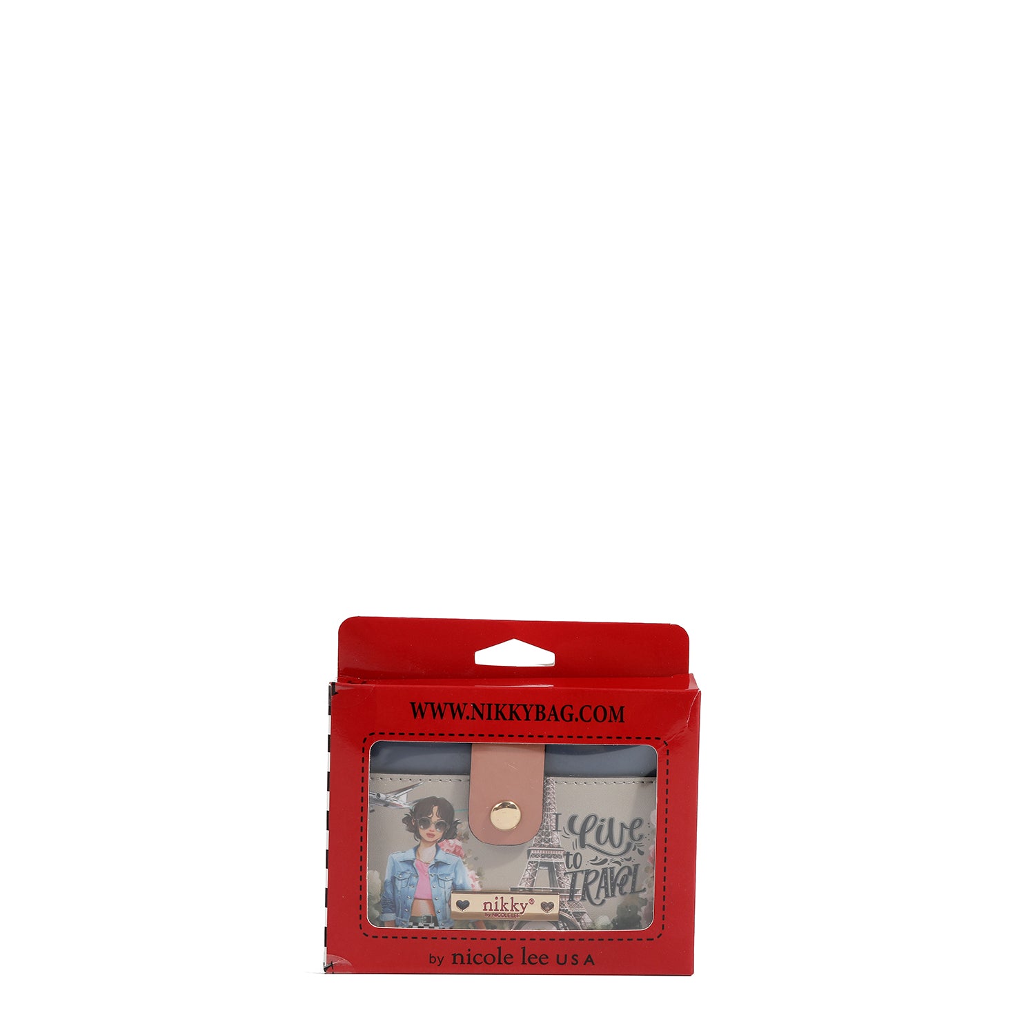 PORTE-CARTES AVEC FERMETURE ÉCLAIR (<tc>I LIVE TO TRAVEL</tc>)