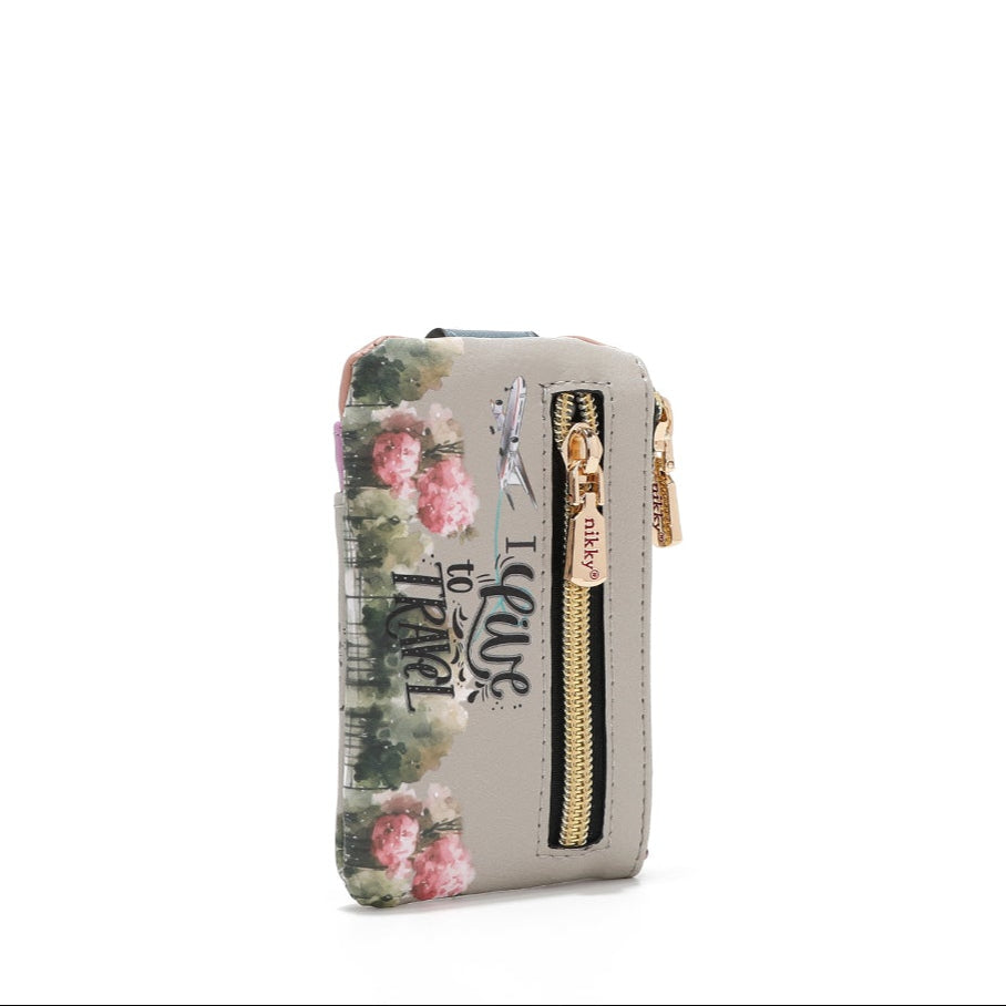 MINI CARD HOLDER WITH CLOSURE (<tc>I LIVE TO TRAVEL</tc>)