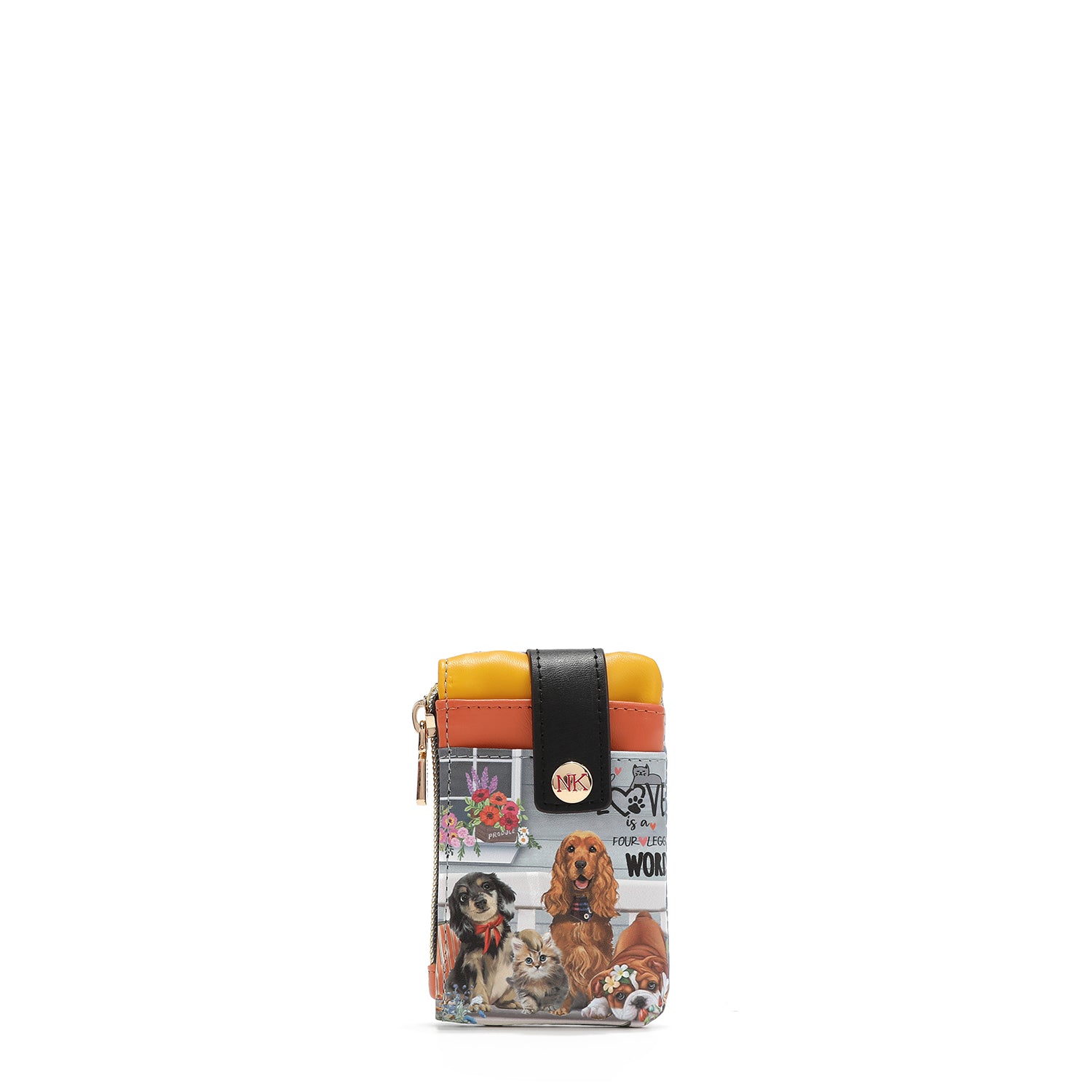 PORTA-CARTÕES COM FECHO DE ZÍPER E BOTÃO DE PRESSÃO <tc>ONE HAPPY FAMILY</tc>