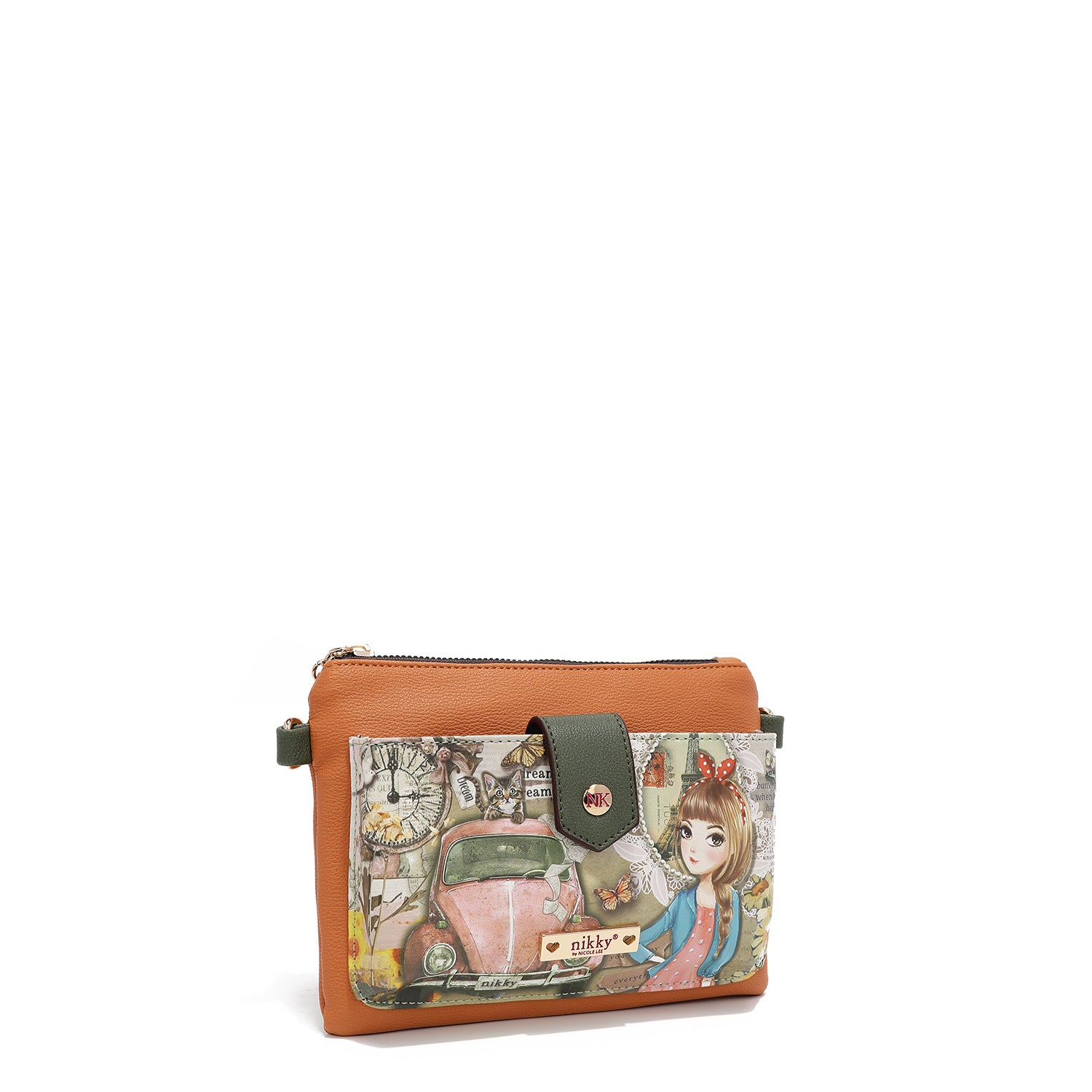 Zip e snap compactos bandolera