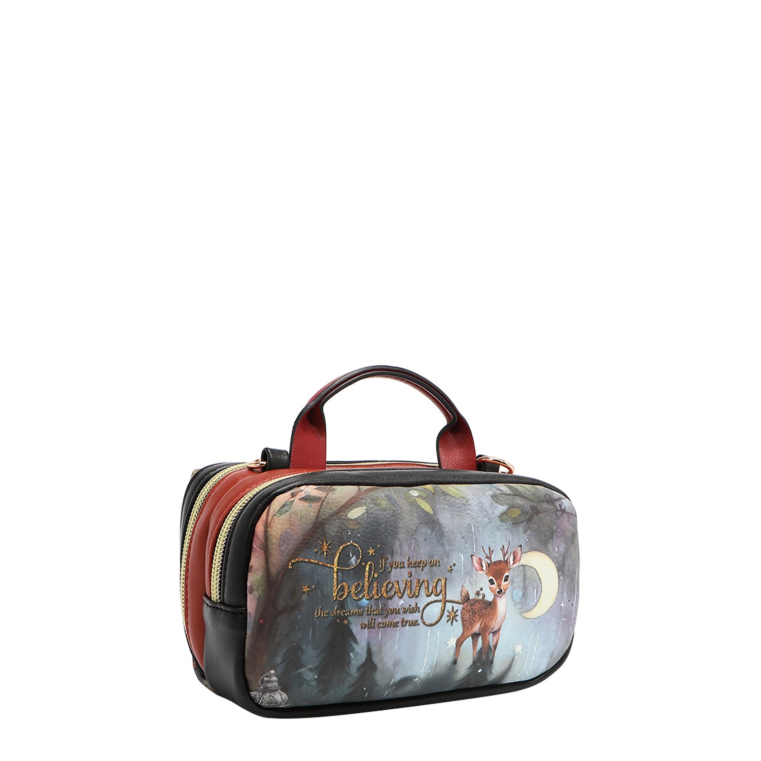 MINI BOSTON CROSSBODY BAG WITH DOUBLE ZIPPER (<tc>FAIRY TALE</tc>)