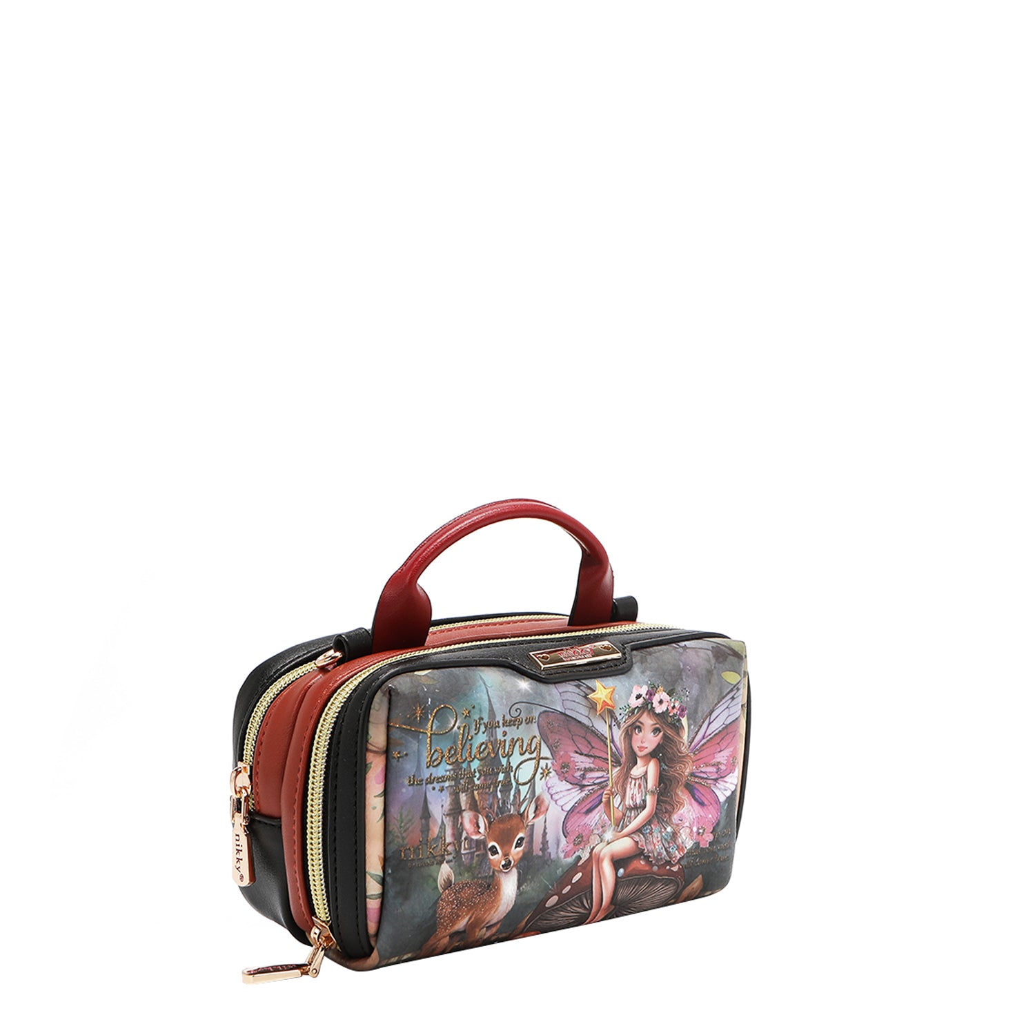 MINI BOSTON CROSSBODY BAG WITH DOUBLE ZIPPER (<tc>FAIRY TALE</tc>)