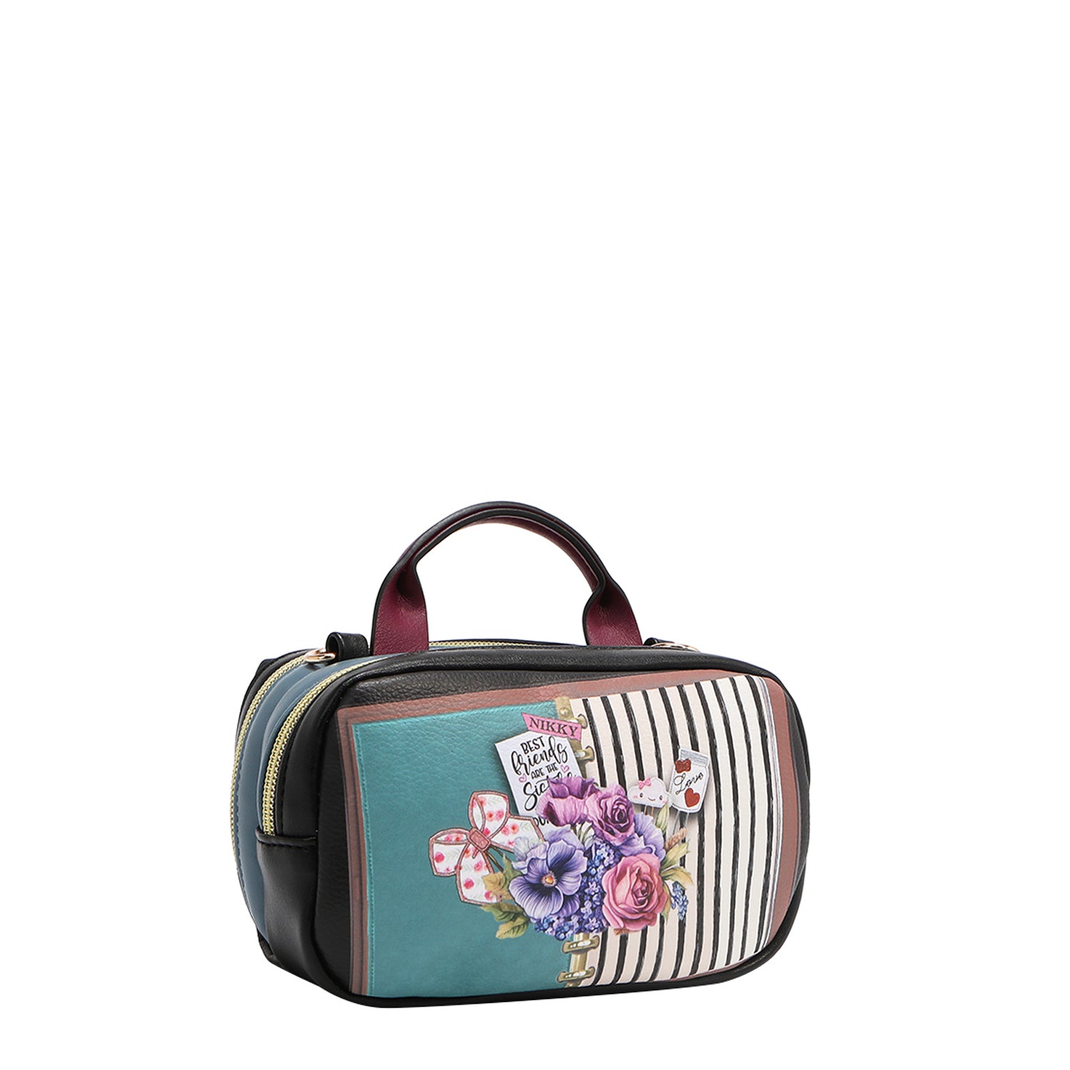 MINI SAC BANDOULIÈRE BOSTON AVEC DOUBLE FERMETURE ÉCLAIR (<tc>NOSTALGIA</tc>)