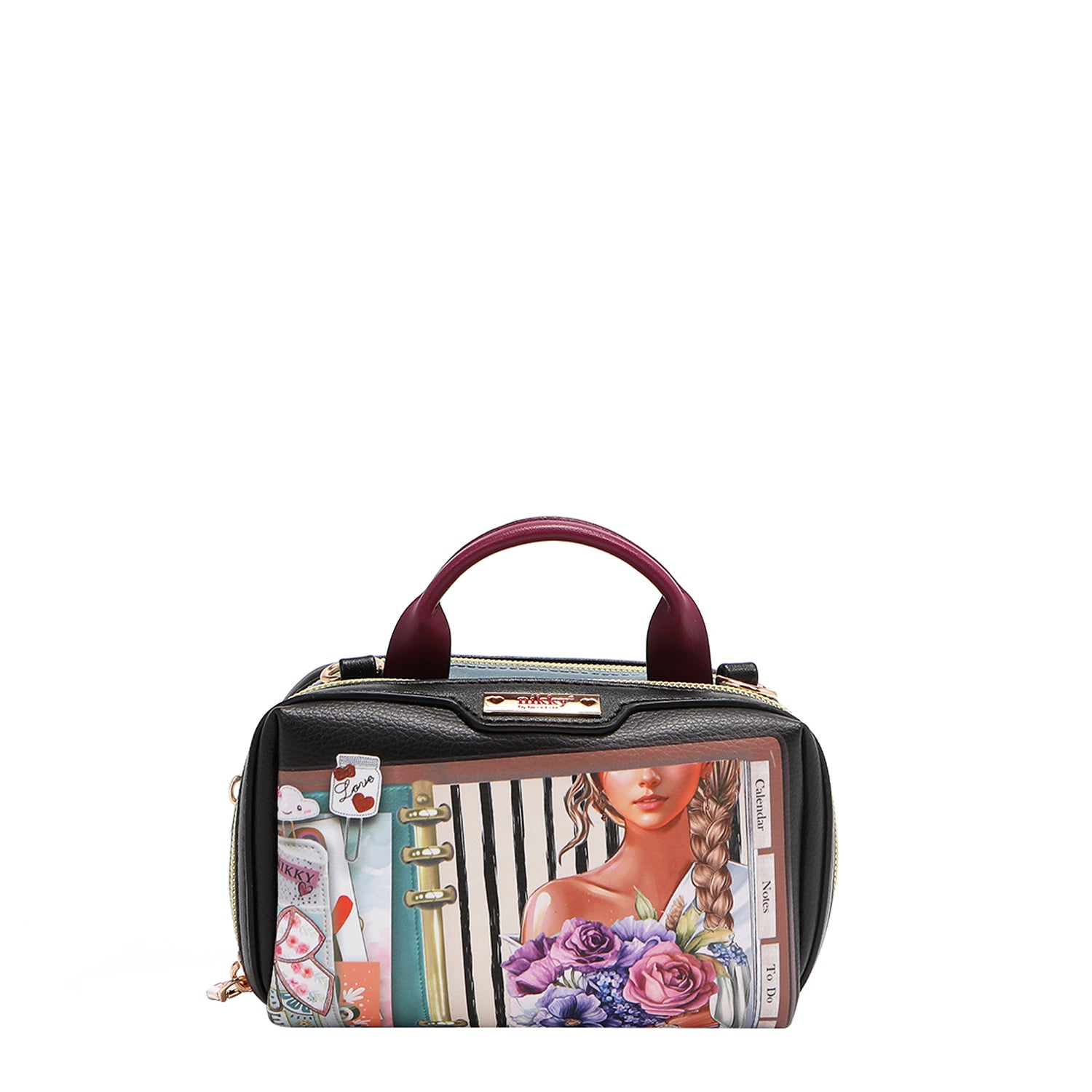 MINI BOSTON BOLSA TIRACOLAR COM ZÍPER DUPLO (<tc>NOSTALGIA</tc>)