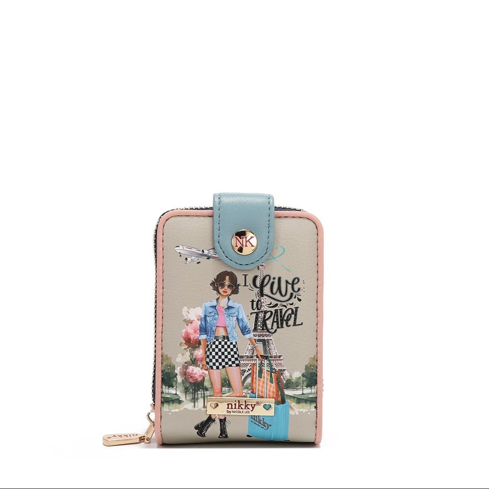 CARTERA PLEGABLE COMPACTA (I LIVE TO TRAVEL)