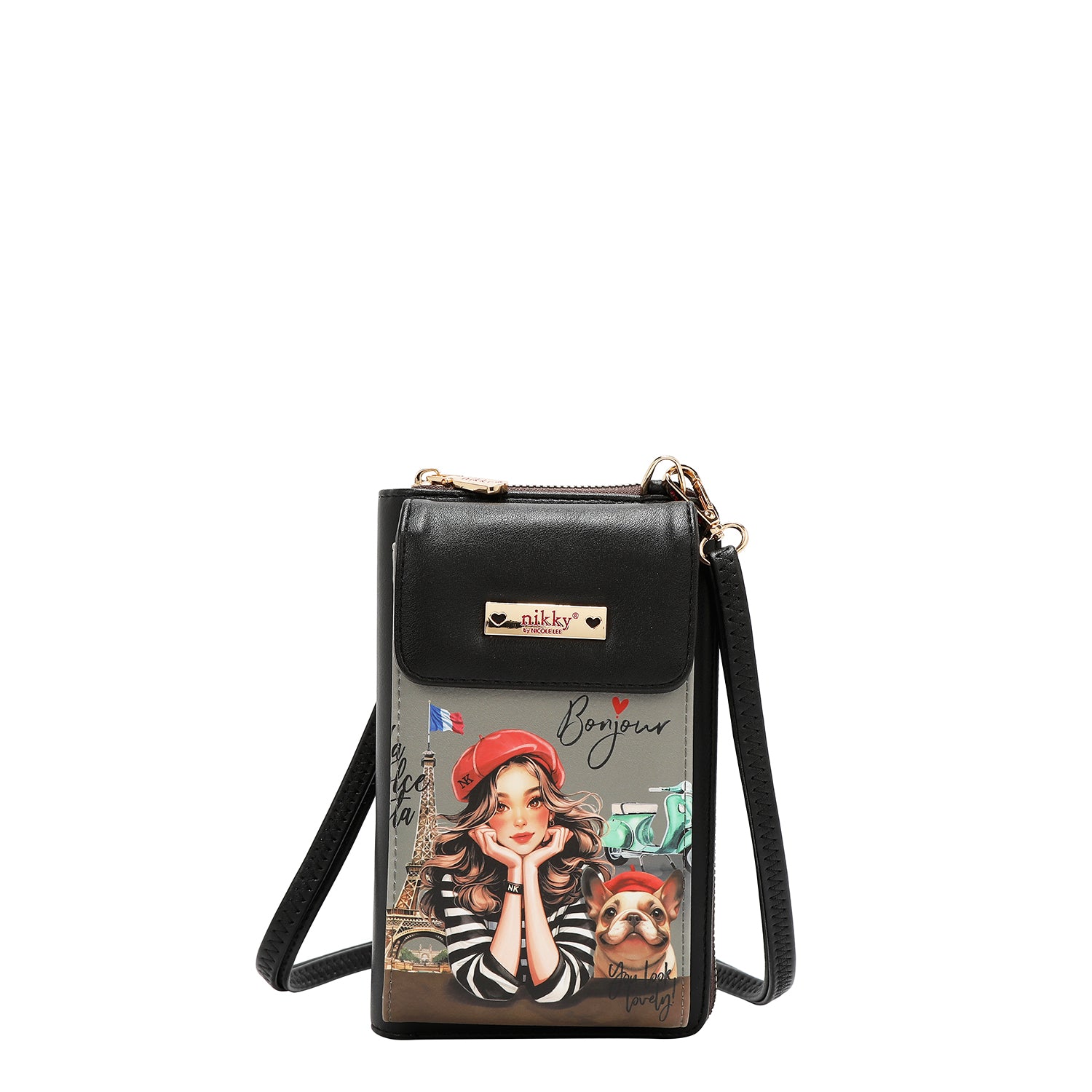 BOLSA DE OMBRO/CARTEIRA PARA CELULAR (<tc>EIFFEL DREAMS</tc>)