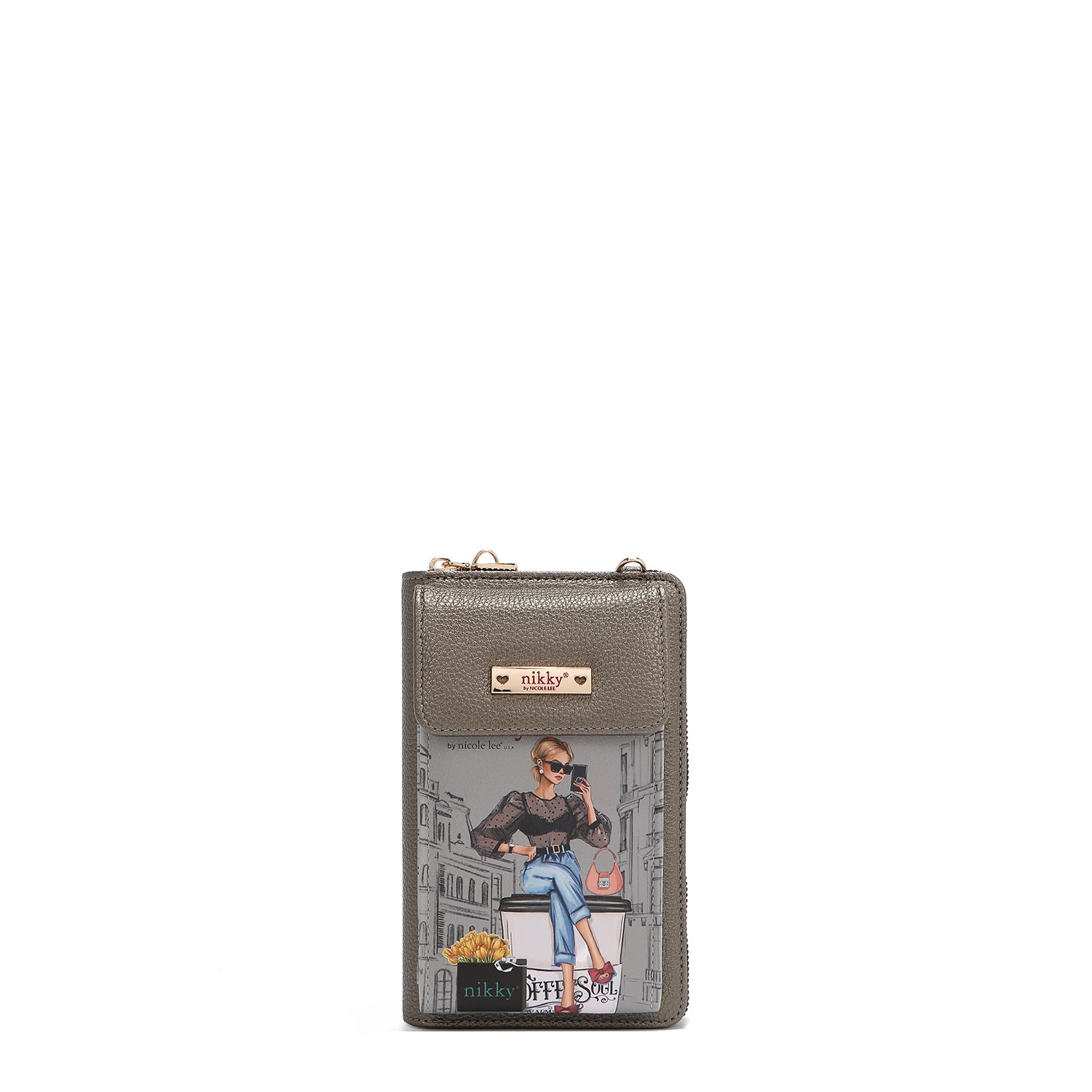 BOLSA DE OMBRO/CARTEIRA PARA CELULAR (<tc>URBAN COFFEE DREAM</tc>)