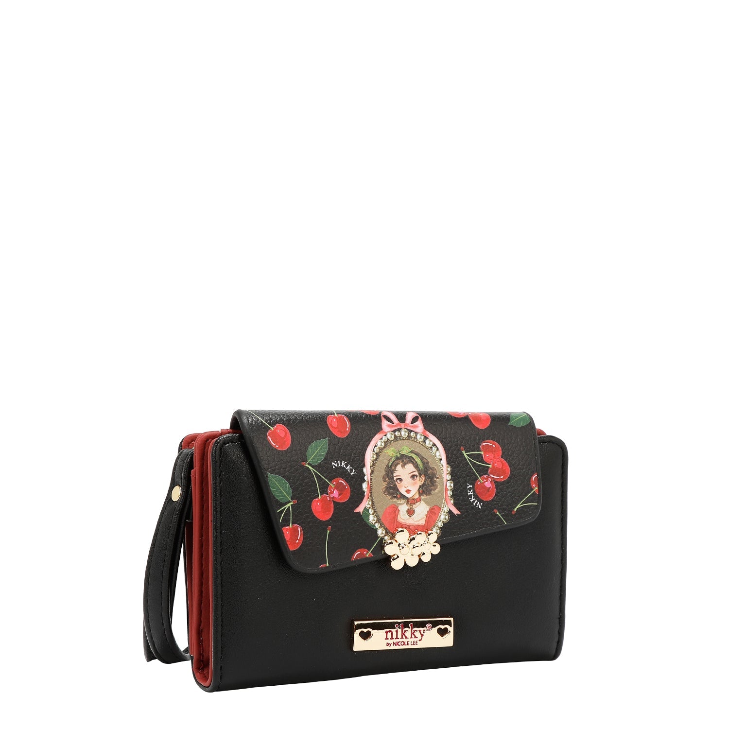 SMALL FOLDING WALLET <tc>NIKKY</tc> (<tc>CHERRY LIPS</tc>-BLACK)