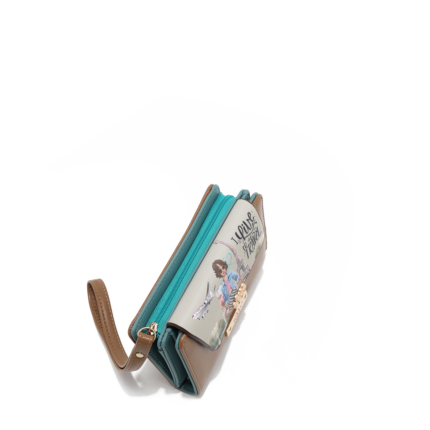 CARTEIRA PEQUENA DOBRÁVEL <tc>NIKKY</tc> (<tc>I LIVE TO TRAVEL</tc>)