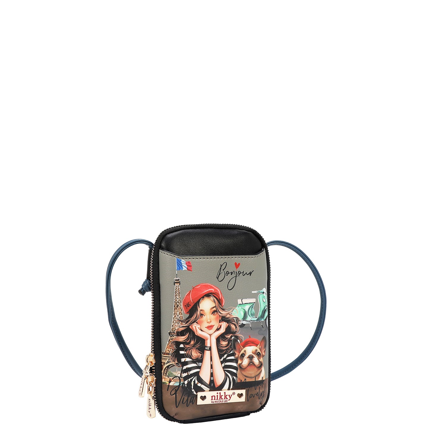 BOLSA TIRACOLAR COM ZÍPER PARA CELULAR/CARTEIRA (<tc>EIFFEL DREAMS</tc>)