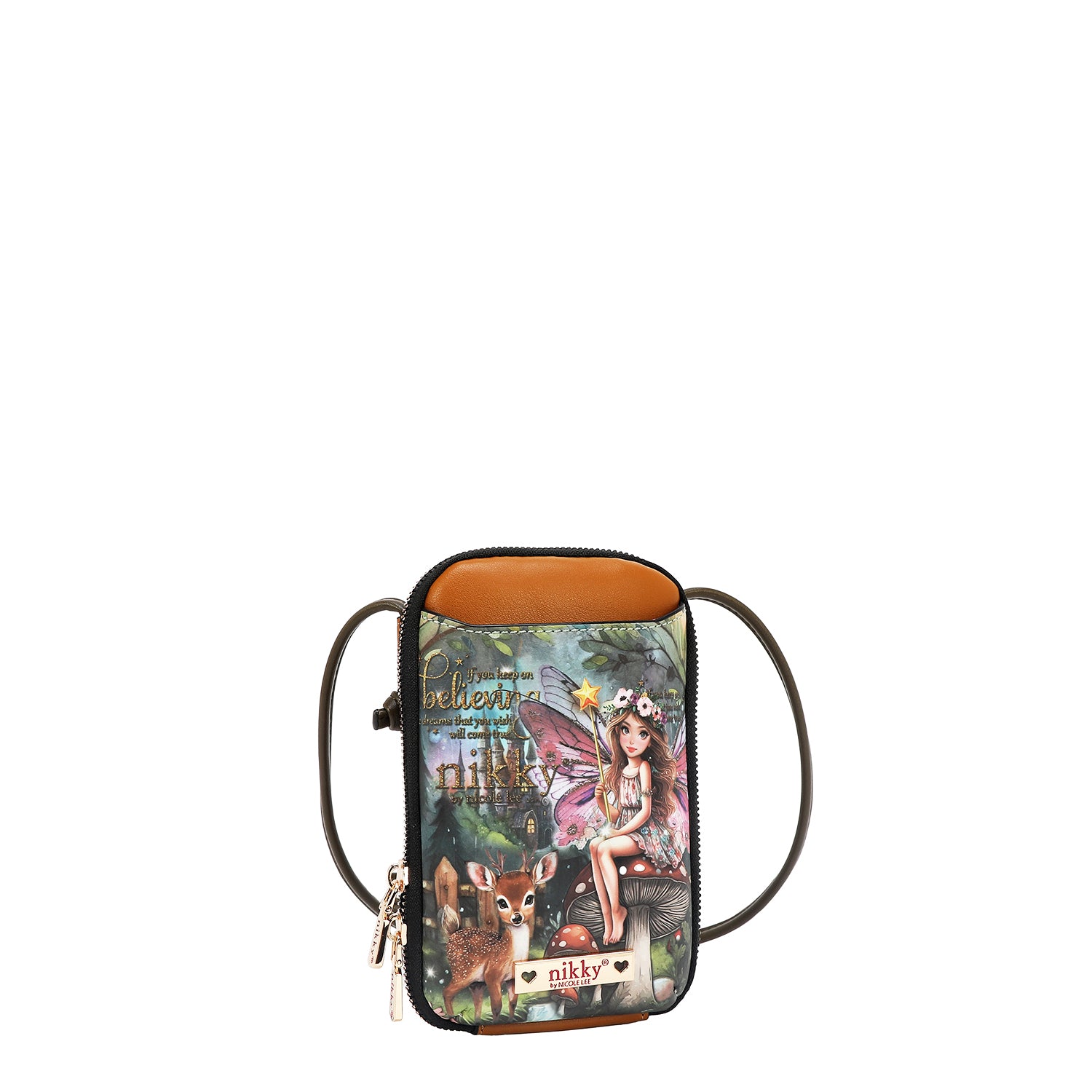 BOLSA TIRACOLAR COM ZÍPER PARA CELULAR/CARTEIRA (<tc>FAIRY TALE</tc>)