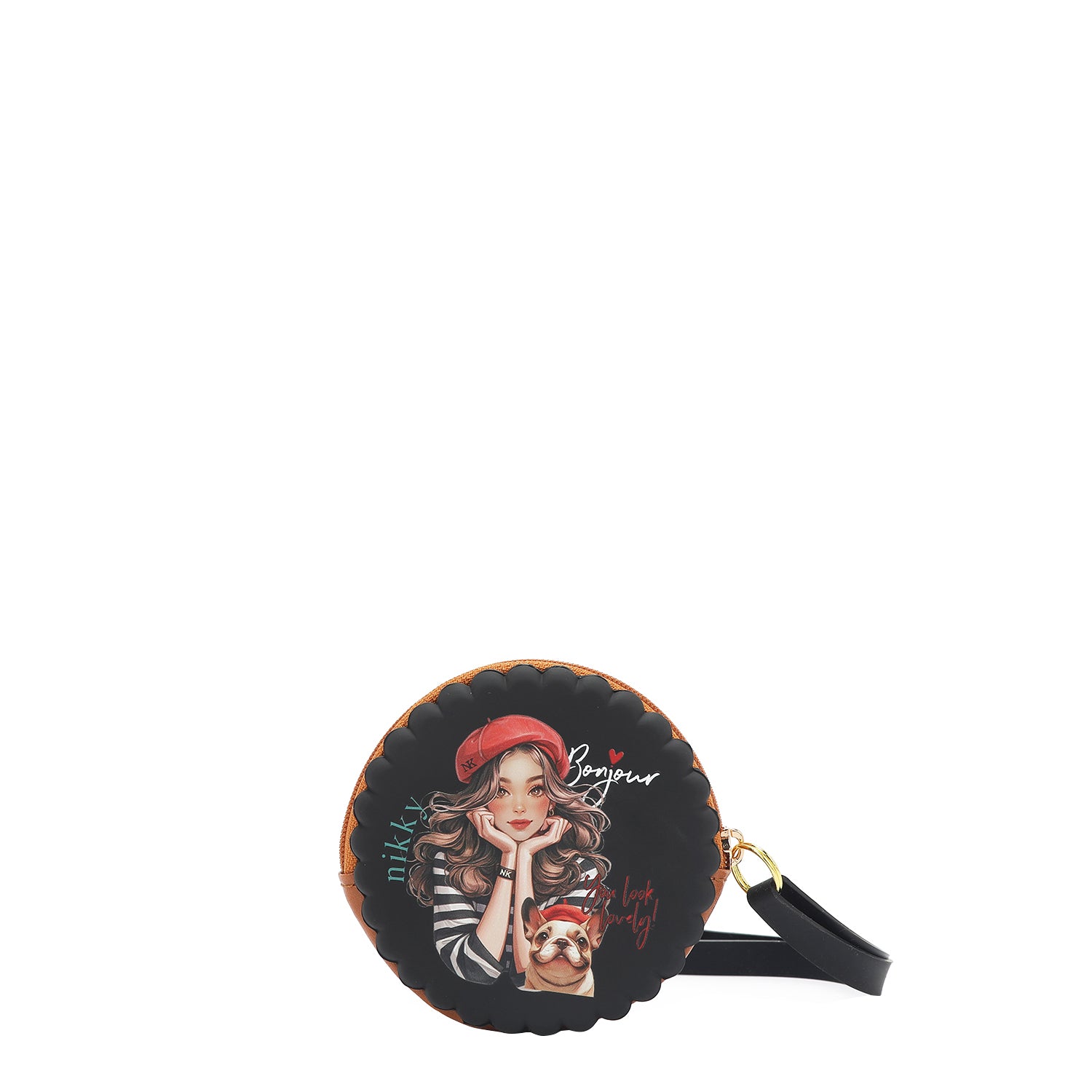 CASSA ROTONDA IN SILICONE CON BRACCIALE (<tc>EIFFEL DREAMS</tc> NERO)